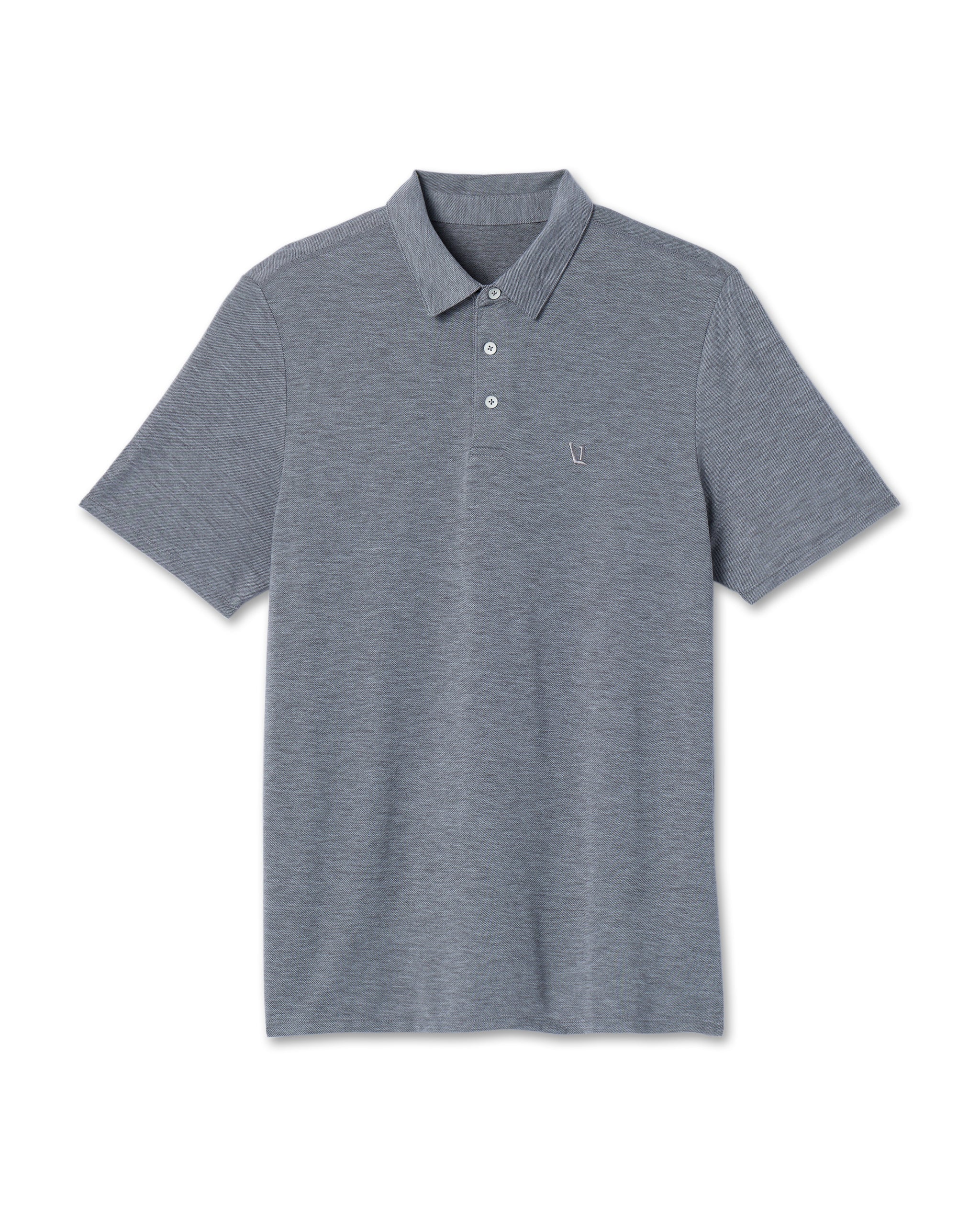 Knit Twill Polo | Heather Grey