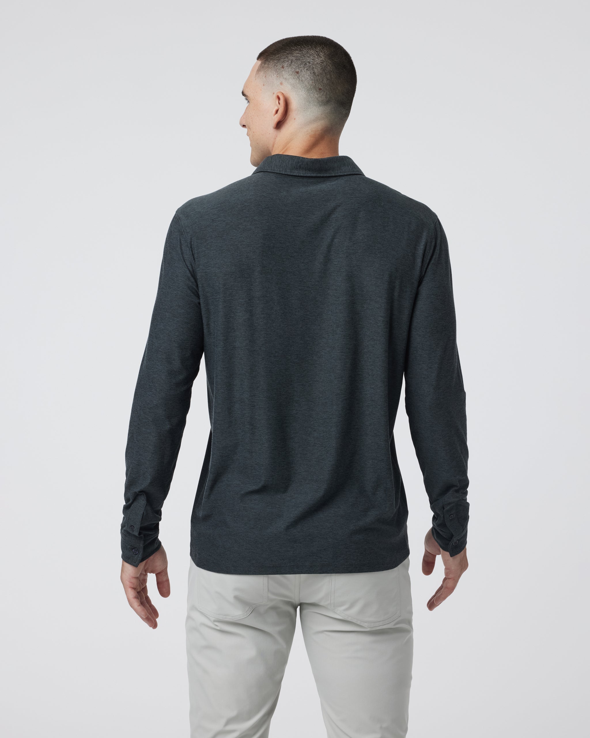Long Sleeve Strato Tech Polo | Charcoal Heather