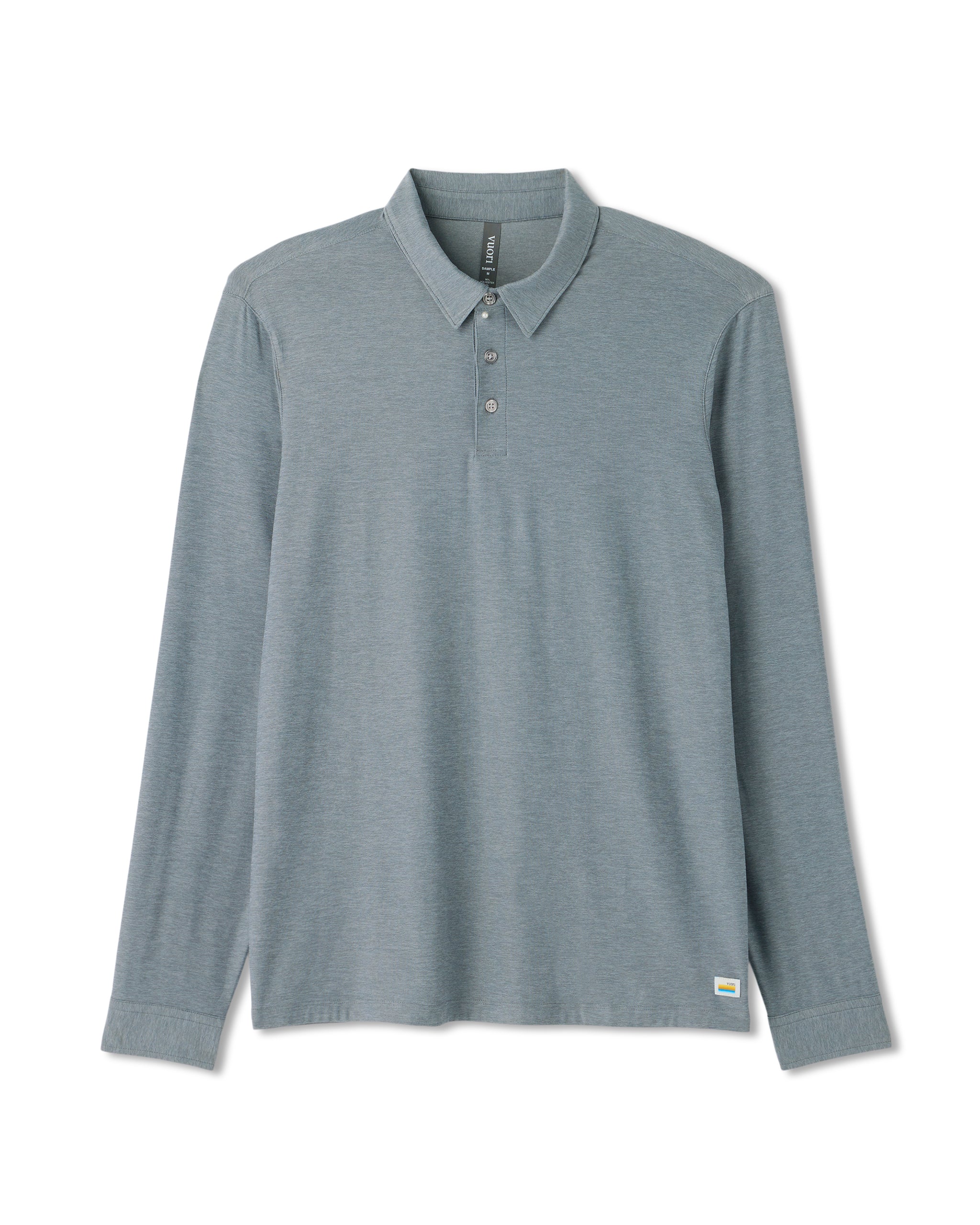 Long Sleeve Strato Tech Polo | Dusty Blue Heather