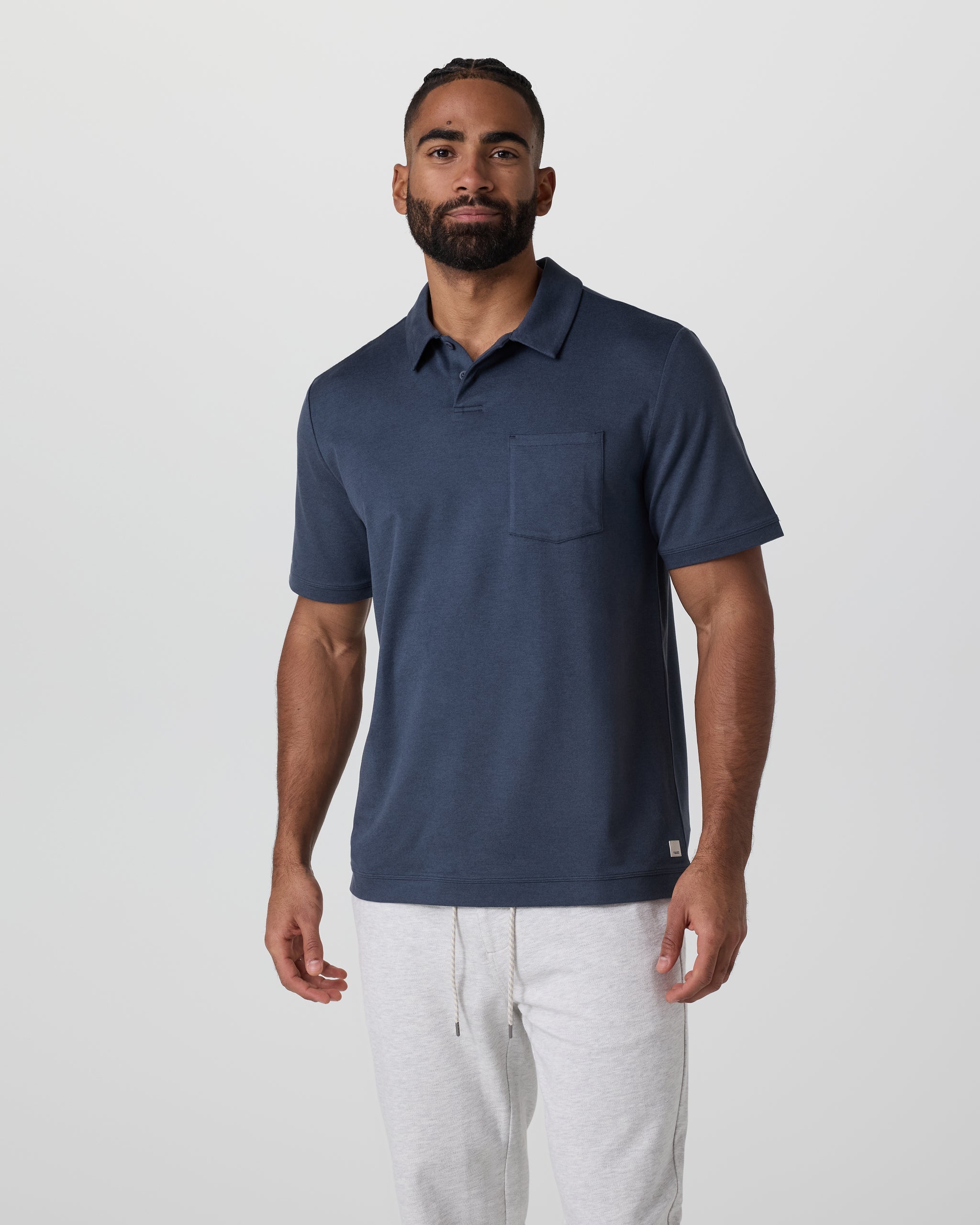 Short Sleeve Ponto Performance Polo | Azure Heather