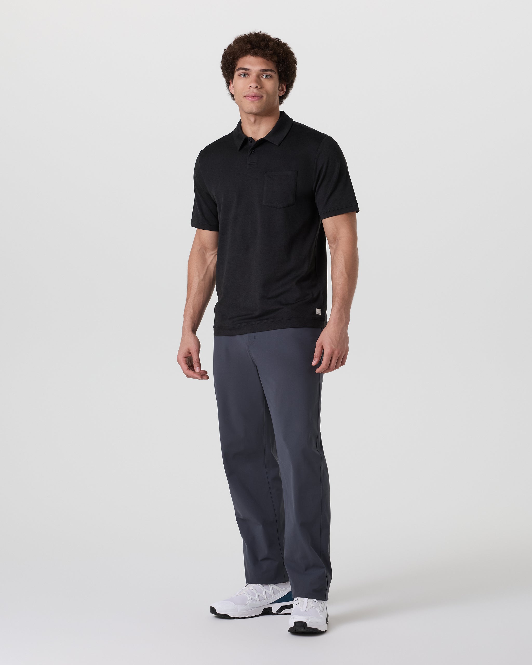Short Sleeve Ponto Performance Polo | Black Heather