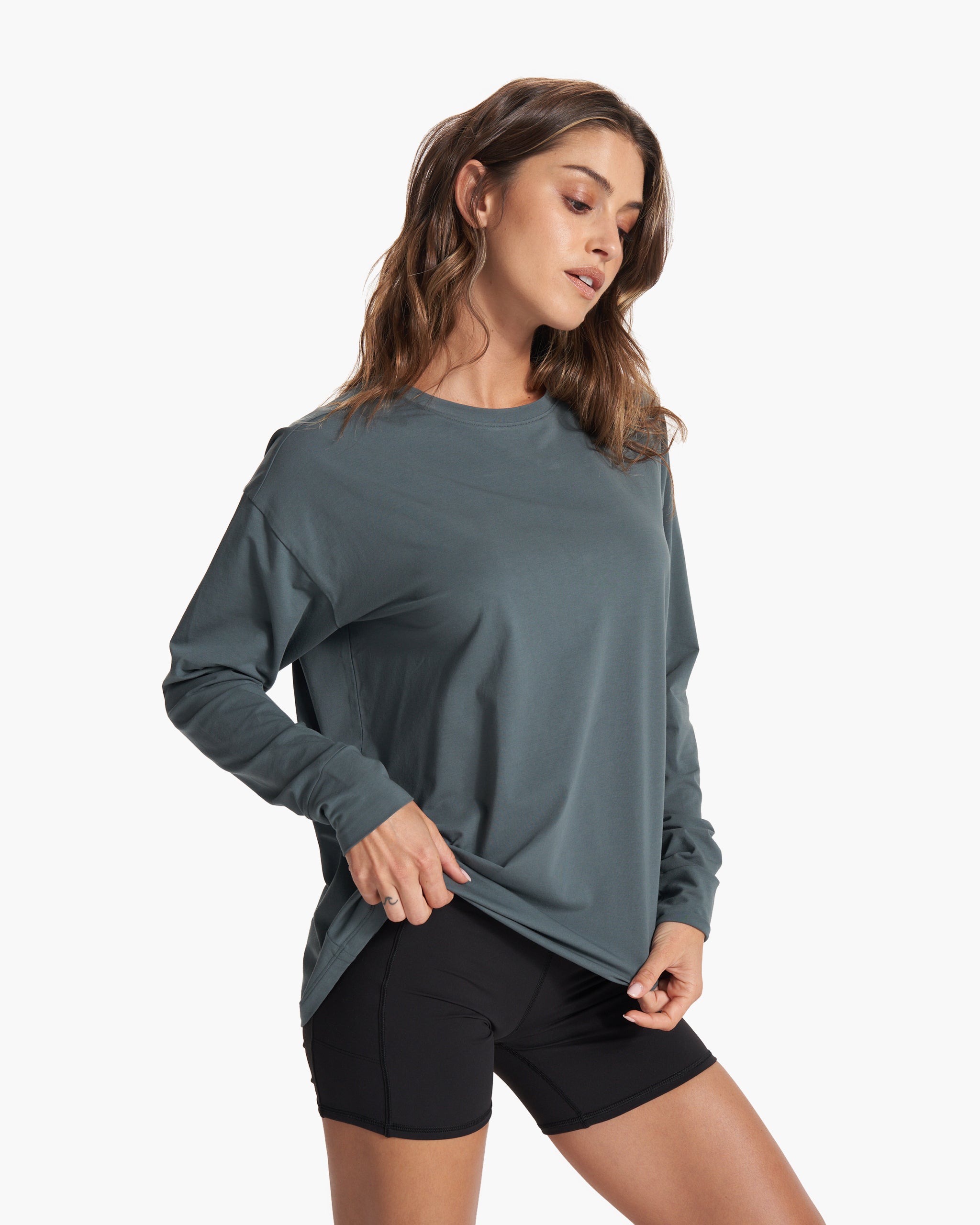 Long-Sleeve Feather Tee | Lake