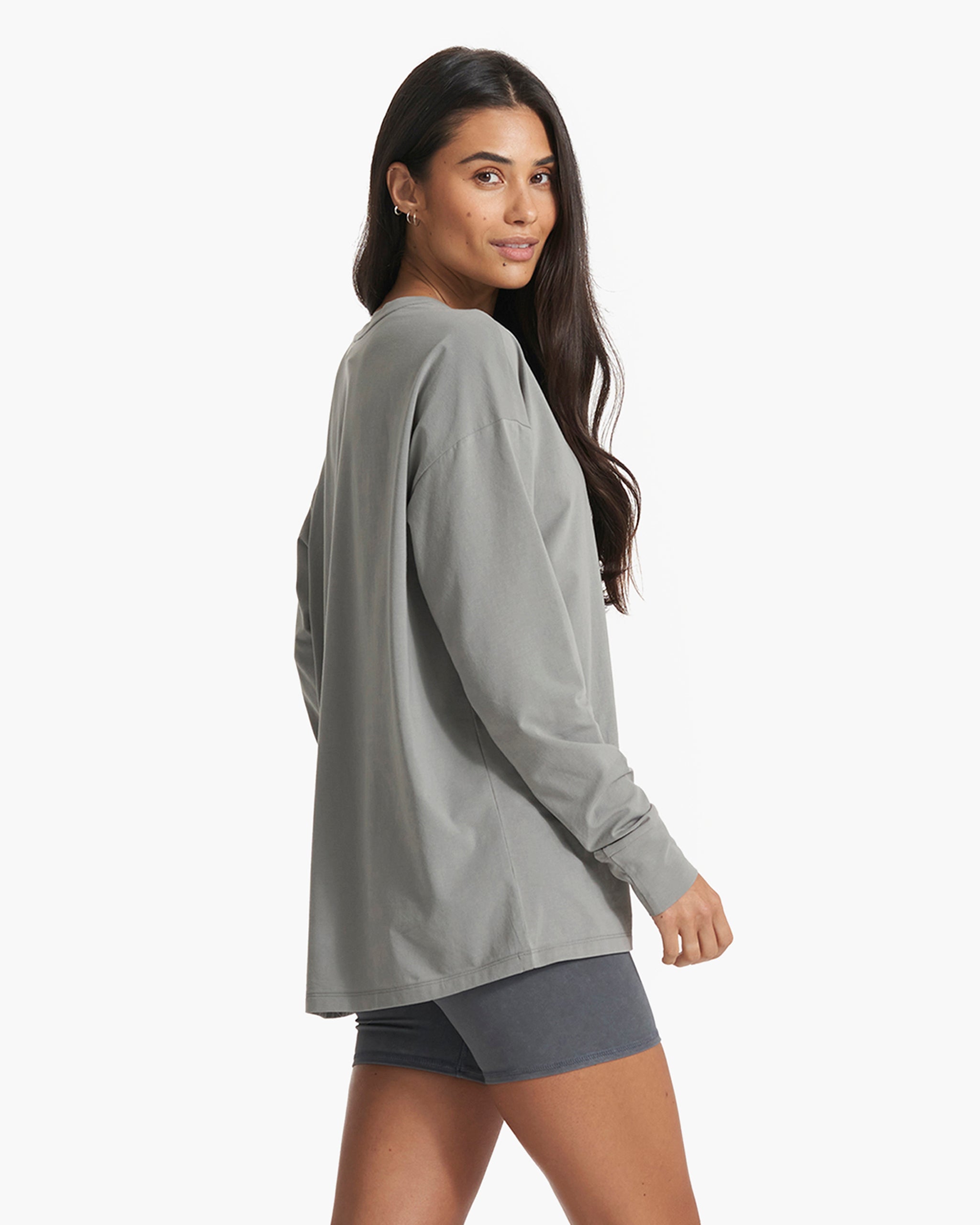 Long-Sleeve Feather Tee | Stormy