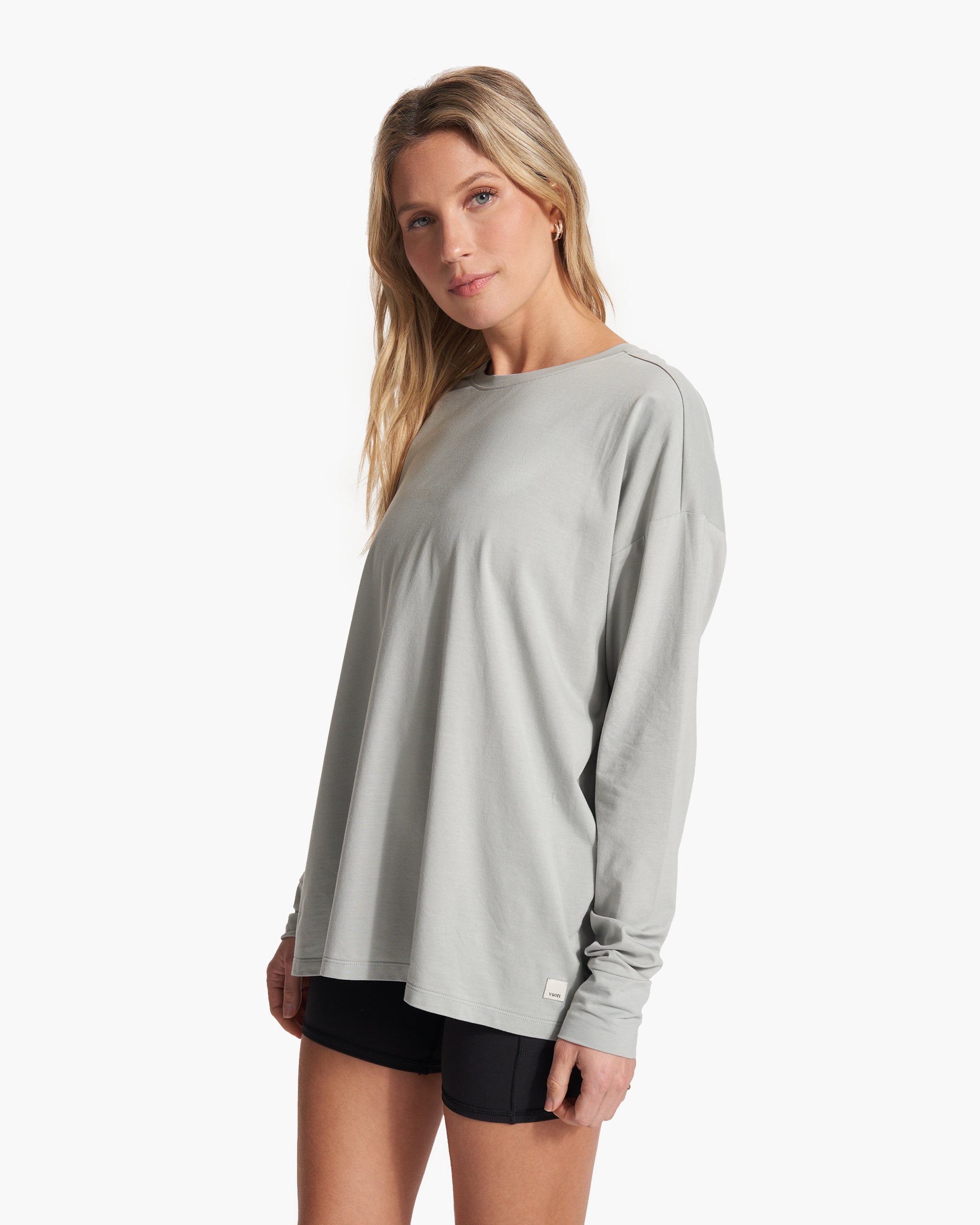 Long-Sleeve Feather Tee | White Sage