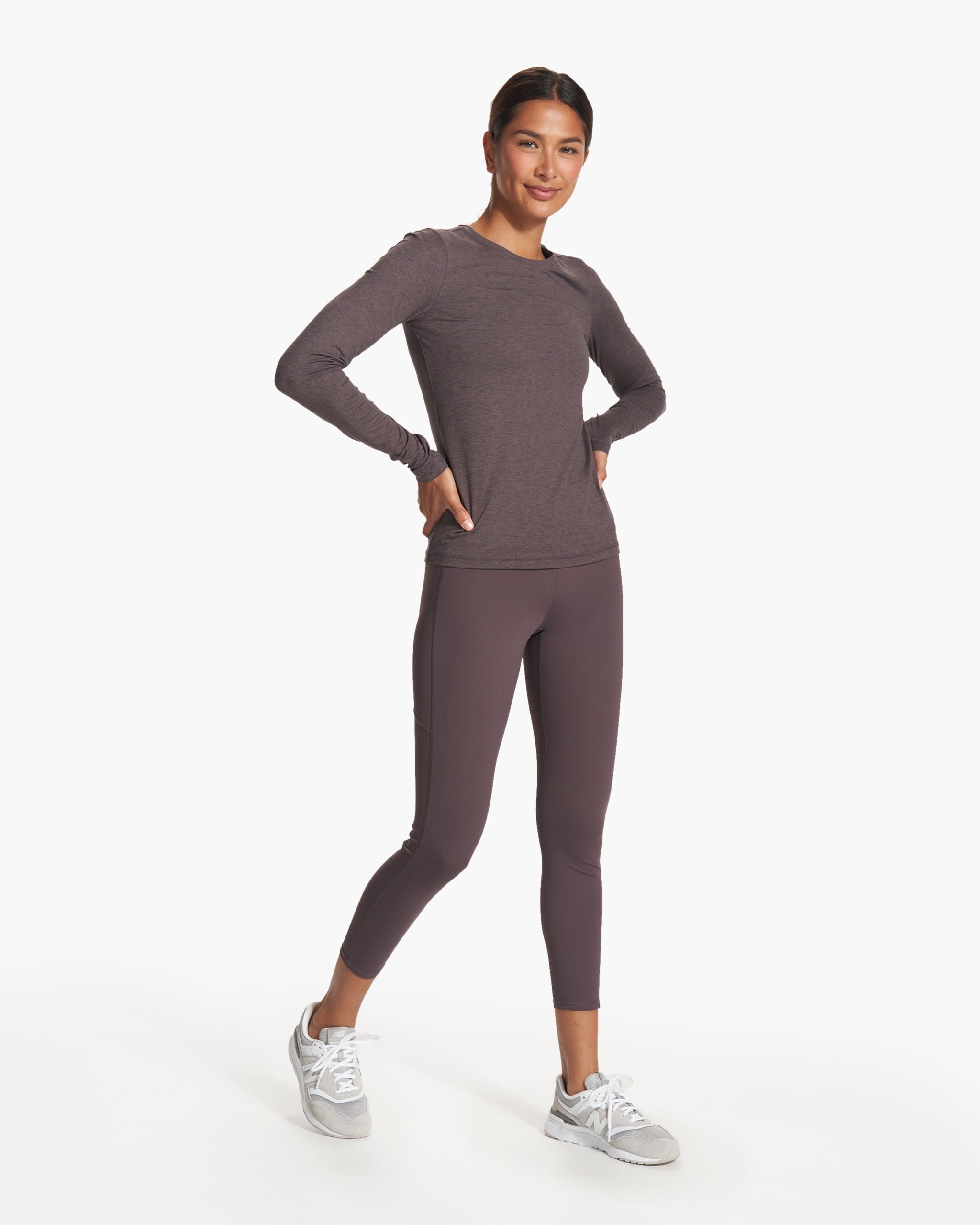 Long Sleeve Lux Crew | Plum Heather