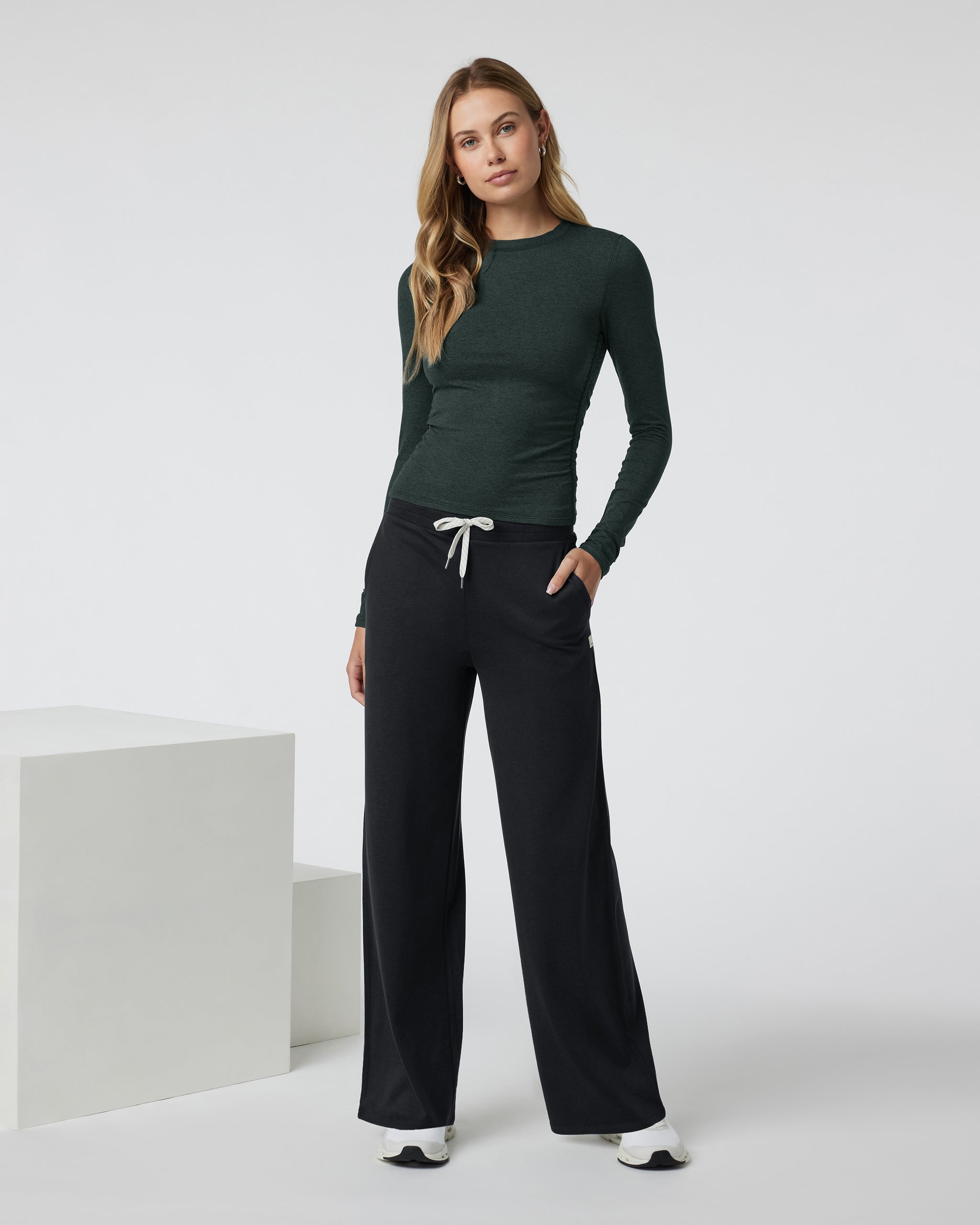 Long Sleeve Halo Ruched Tee | Aspen Heather