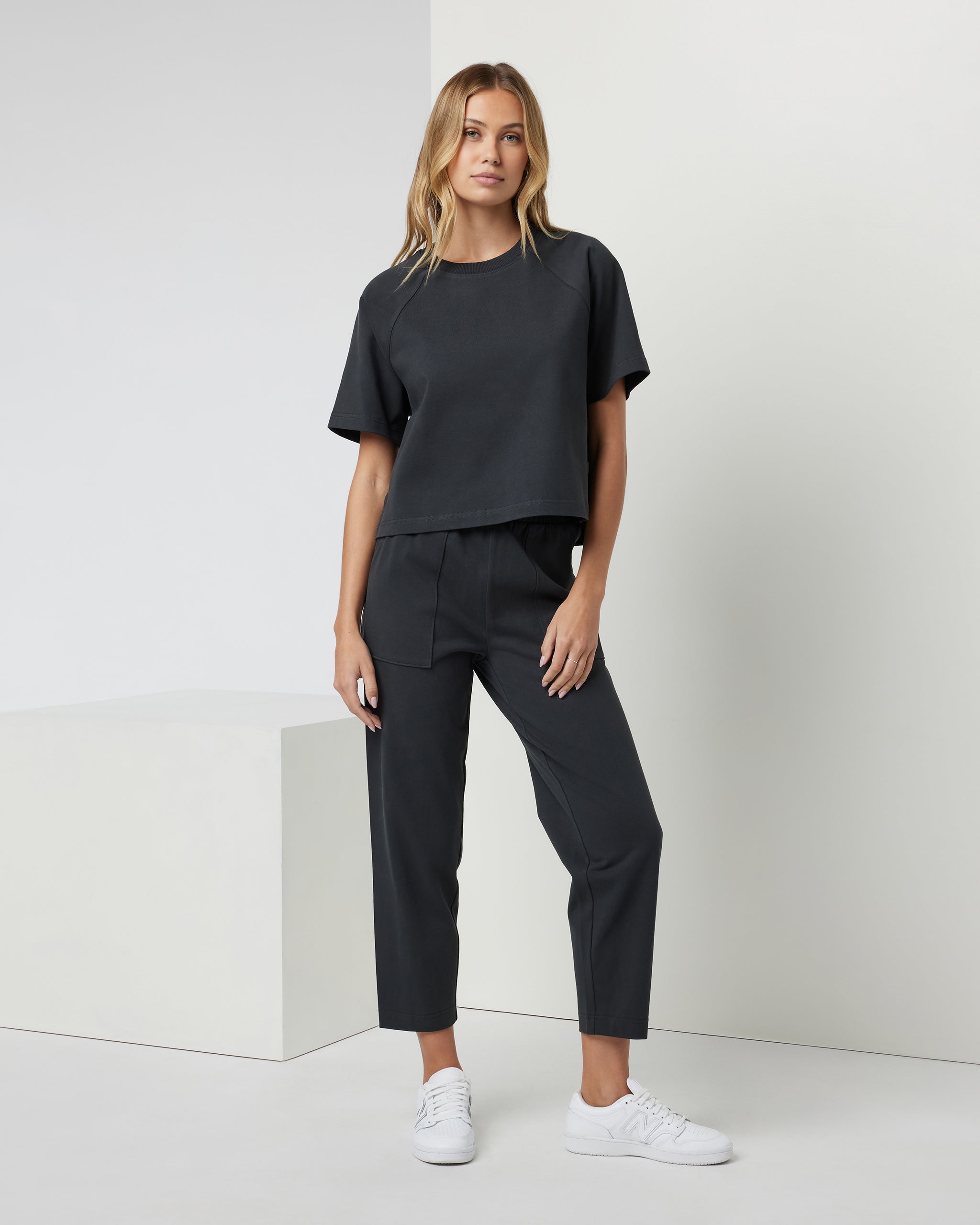 Short Sleeve Mackenzie Top | Washed Black