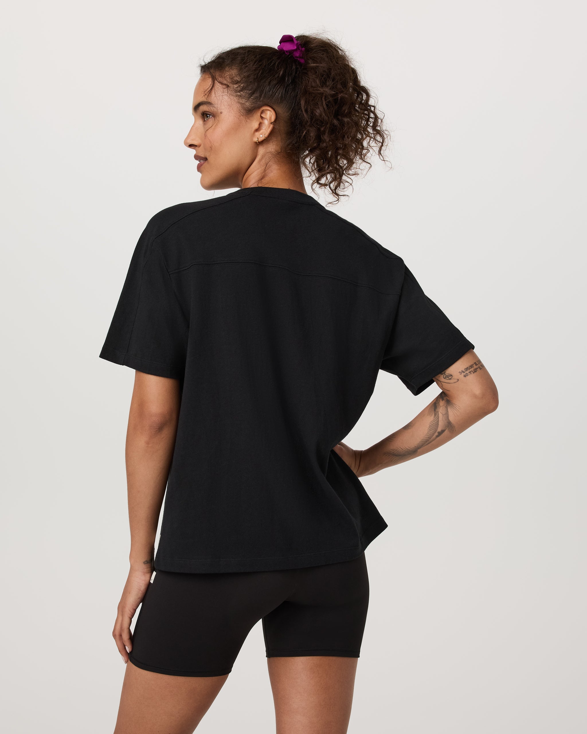 Short Sleeve Heavyweight Oversized Cotton Tee | Black
