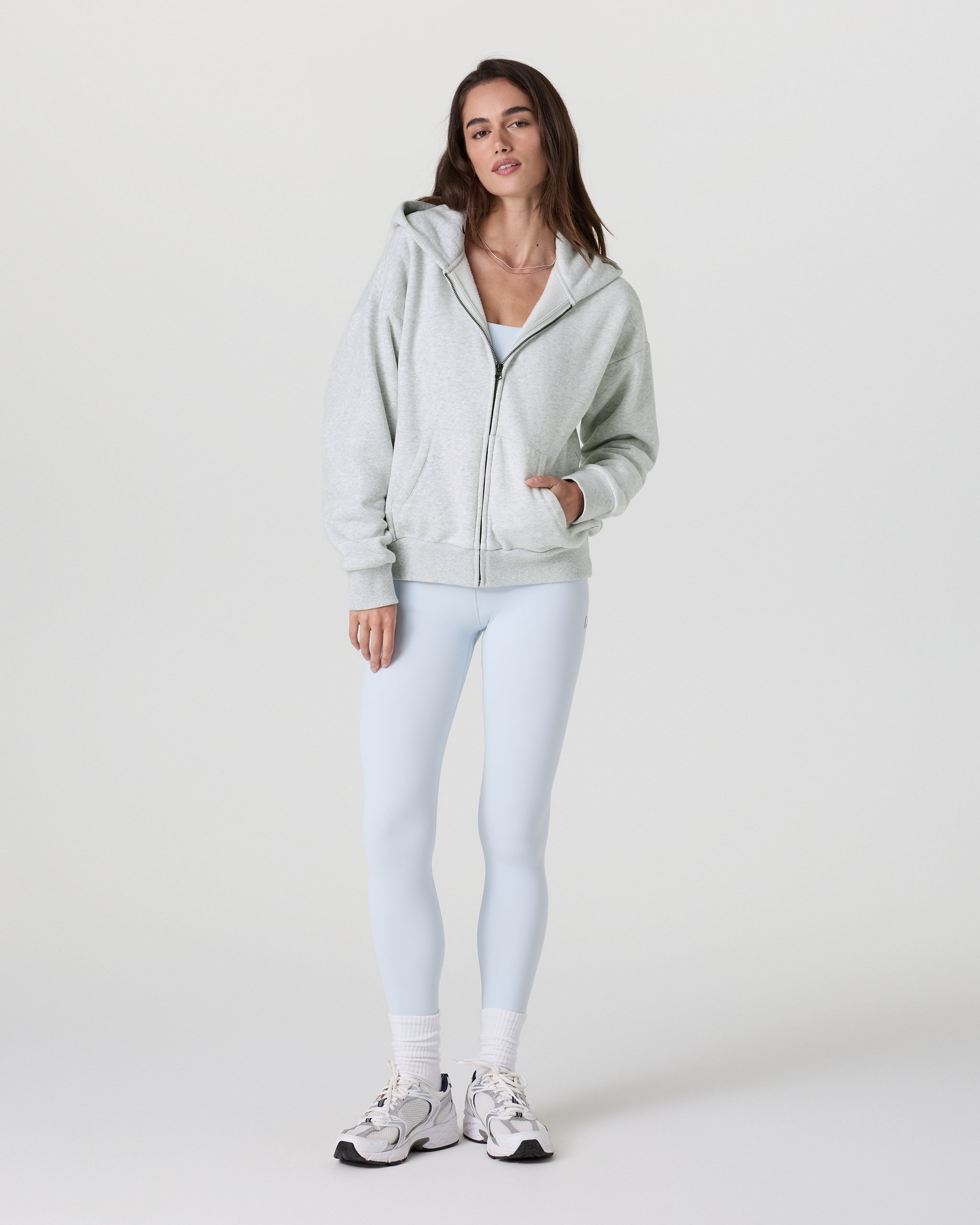 Restore Full Zip Hoodie | Pale Grey Heather