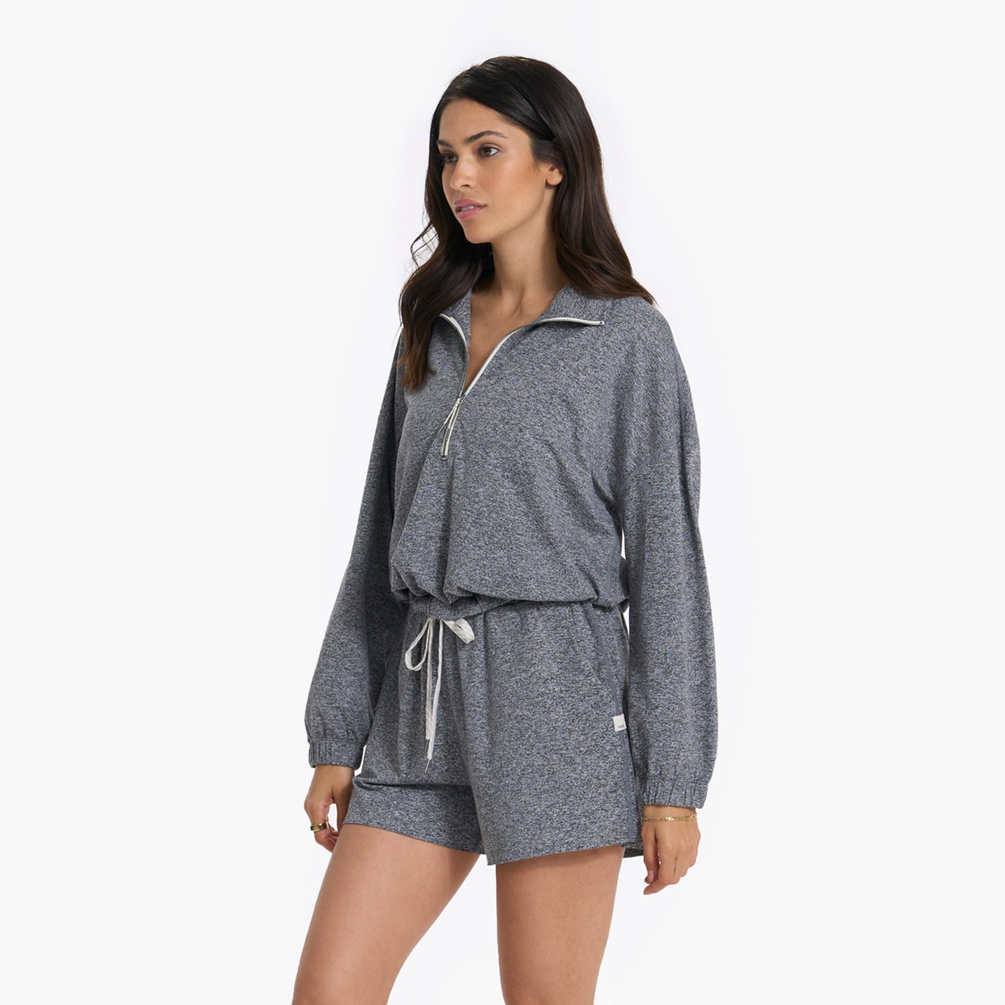 Halo Relaxed Half Zip | Heather Grey