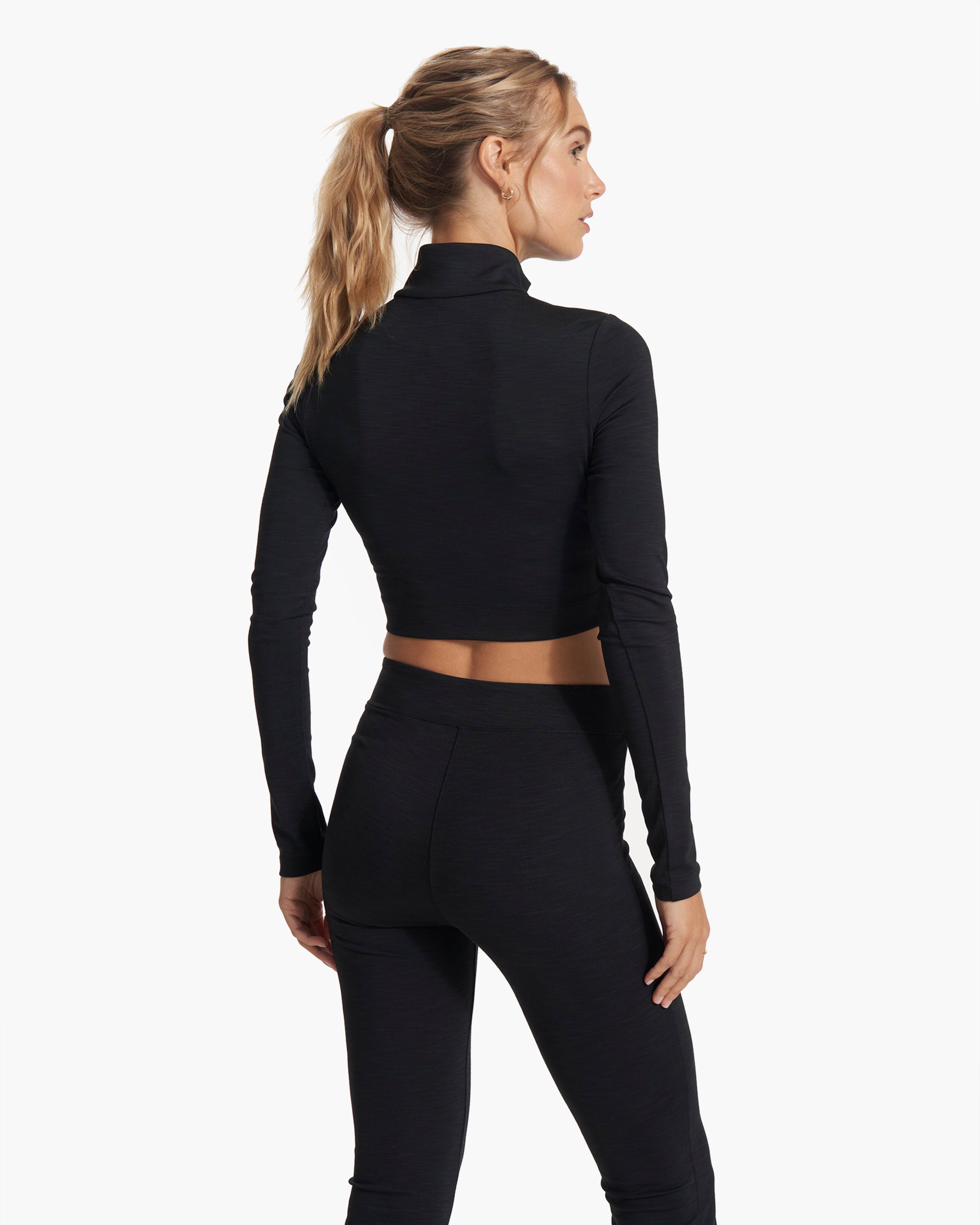 Lux Rib Half Zip | Black