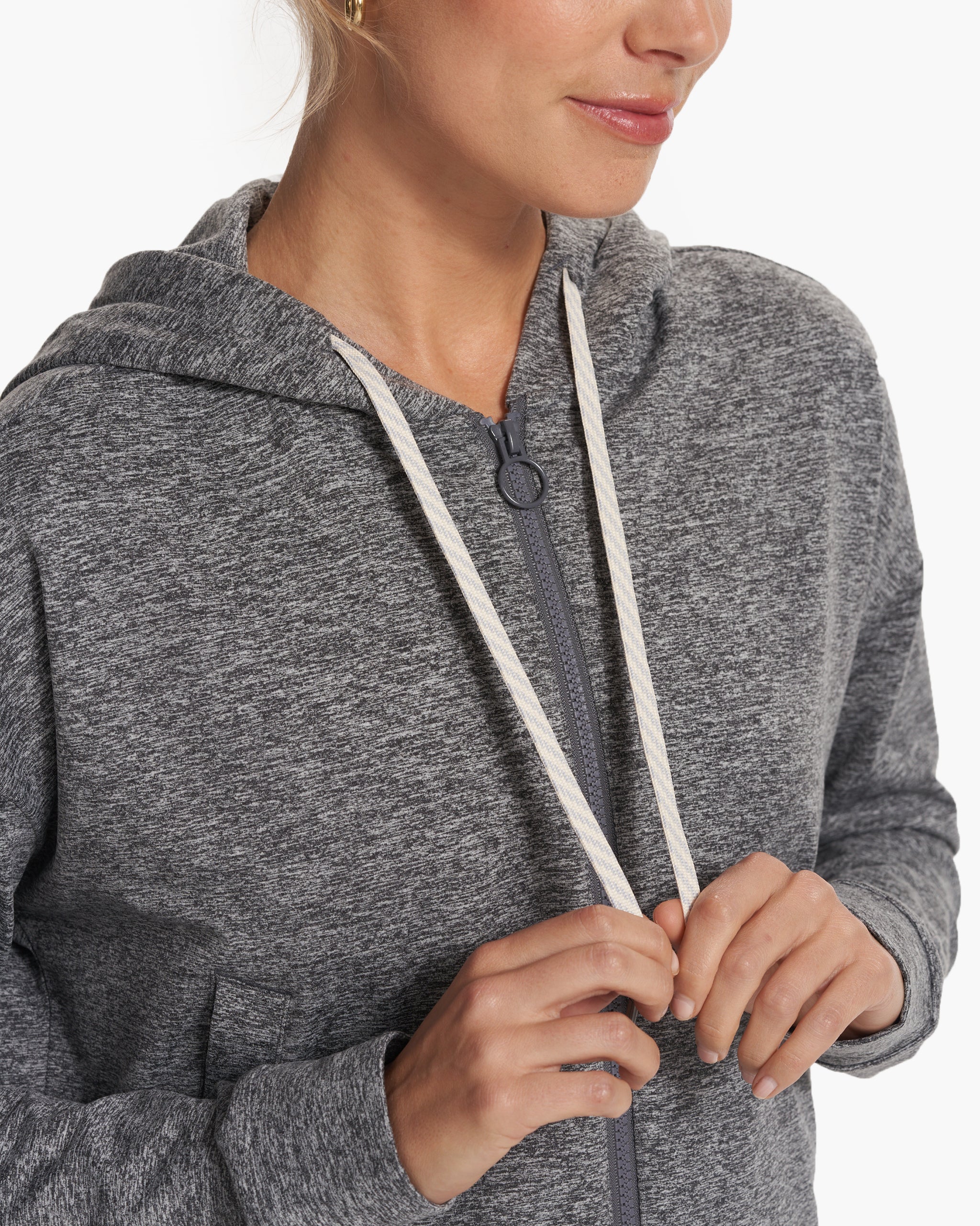 Granite Cropped Hoodie | Heather Grey