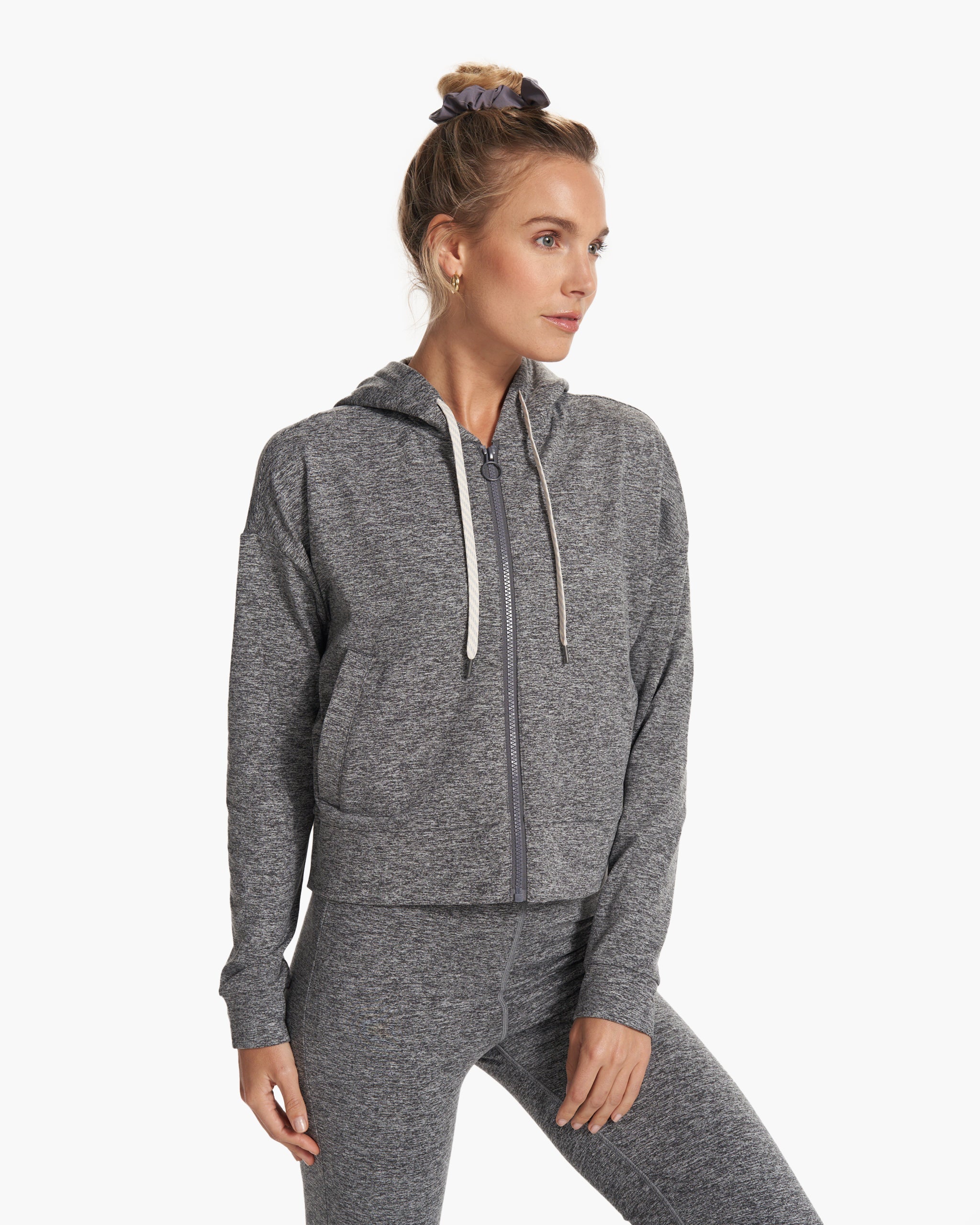 Granite Cropped Hoodie | Heather Grey