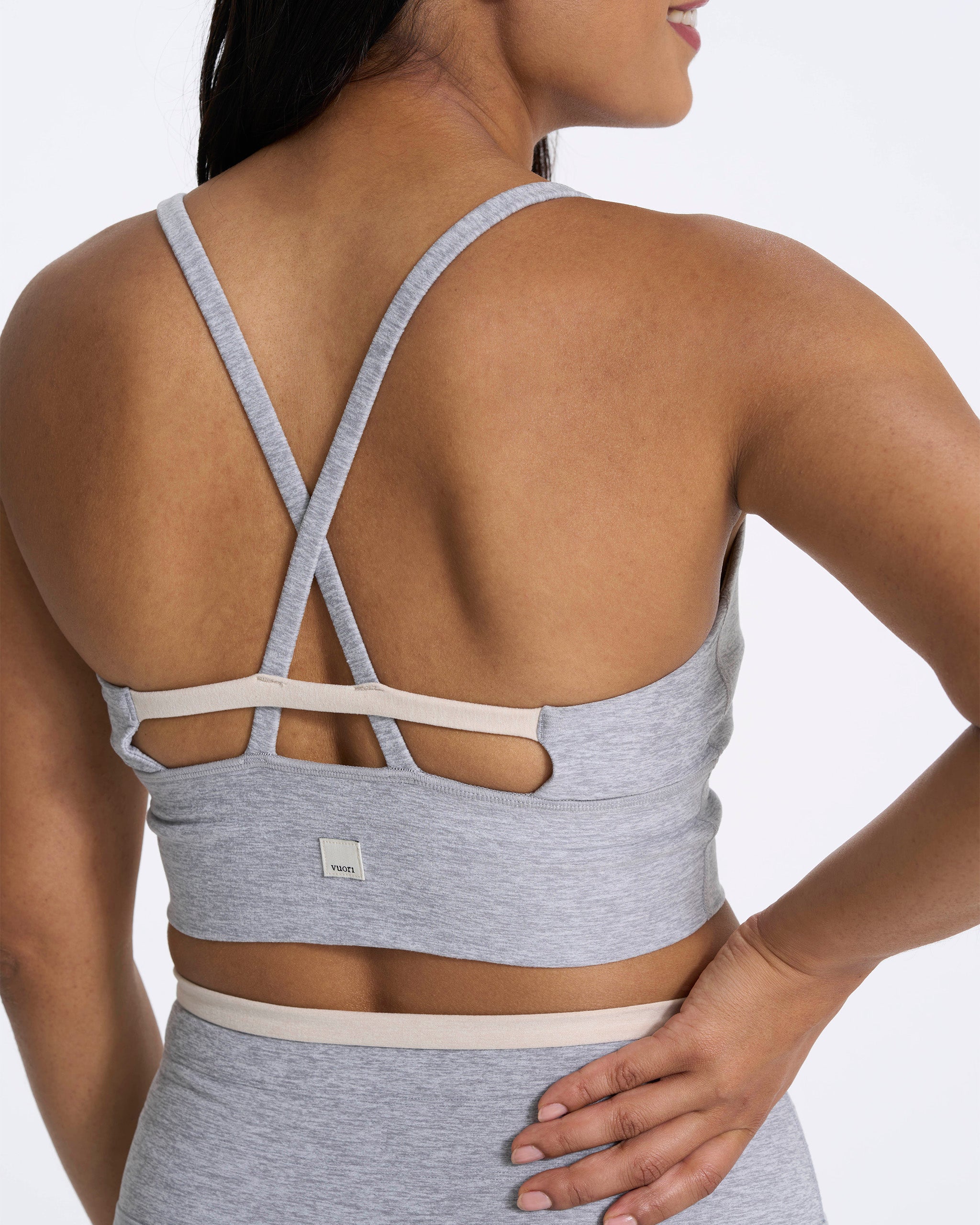 Long Line Elevation Bra | Light Heather Grey