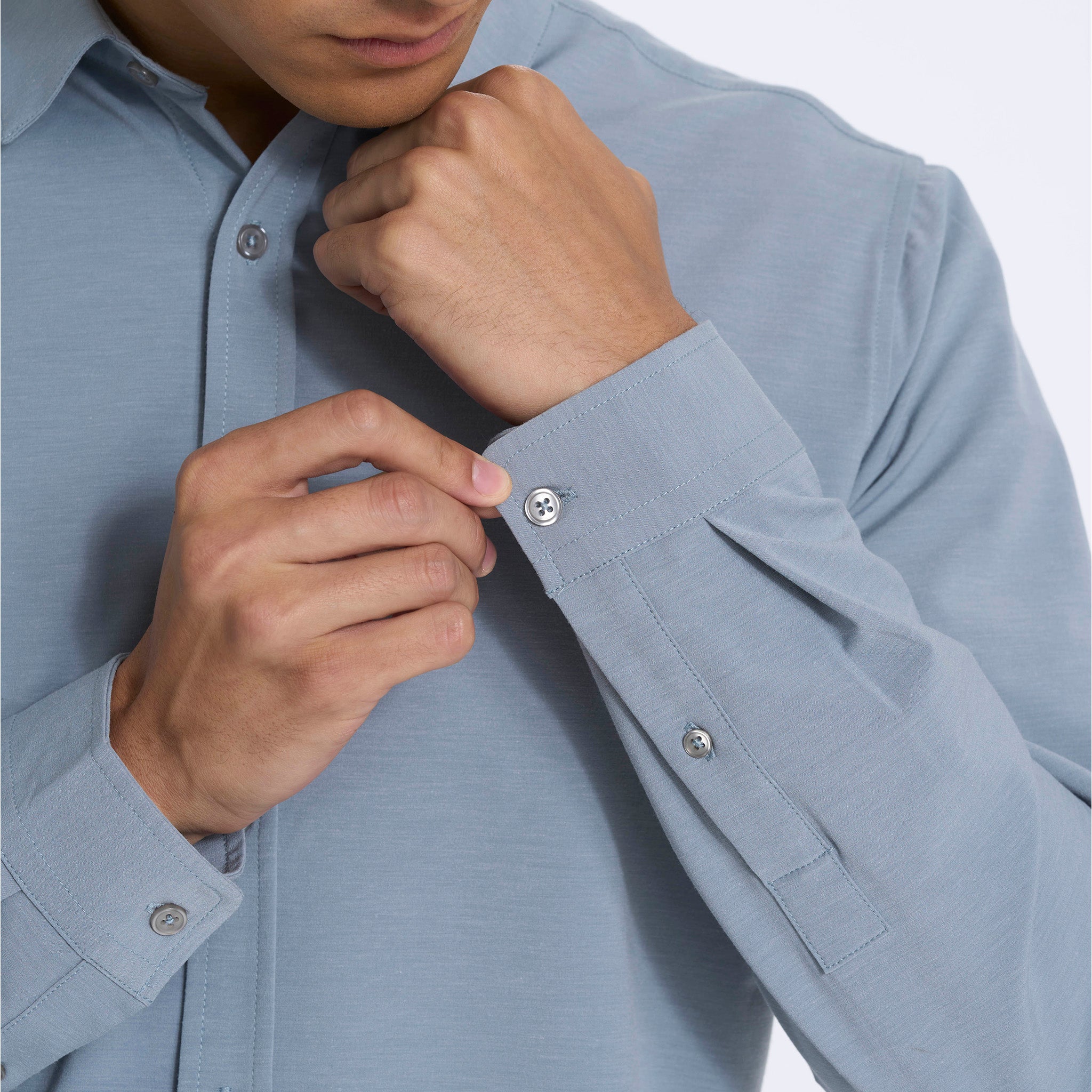 Long Sleeve Bridge Button Down | Light Cloud