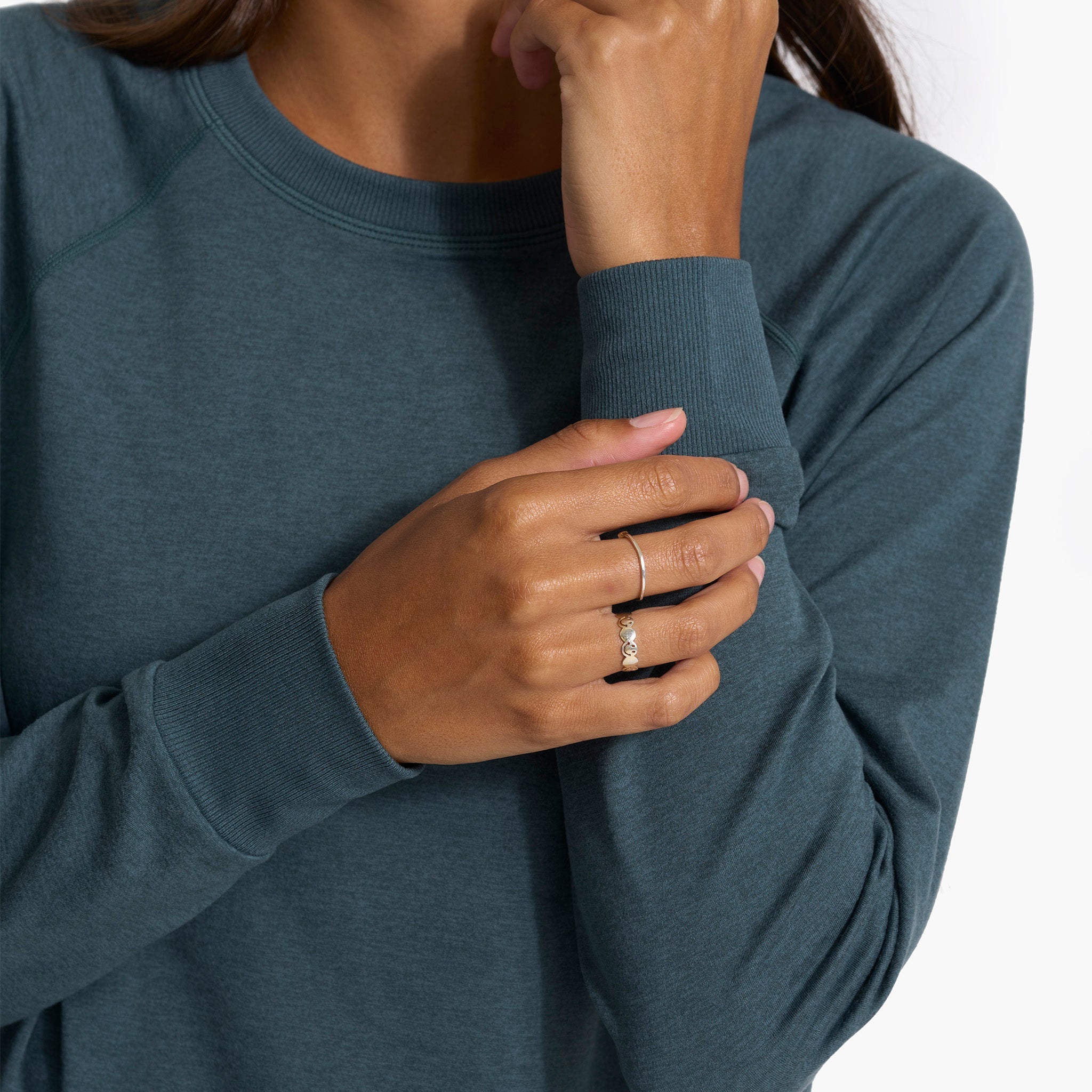 Long-Sleeve Halo Crew | Stone Heather