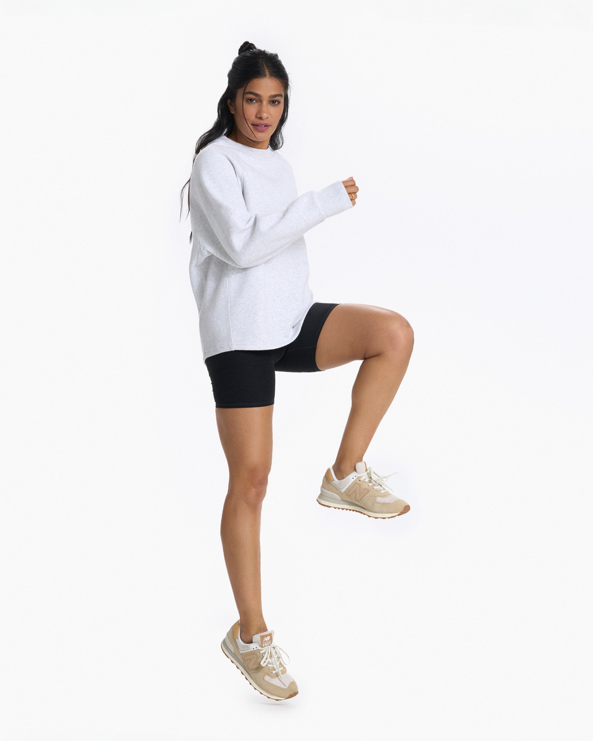 Restore Oversized Crew | Pale Grey Heather