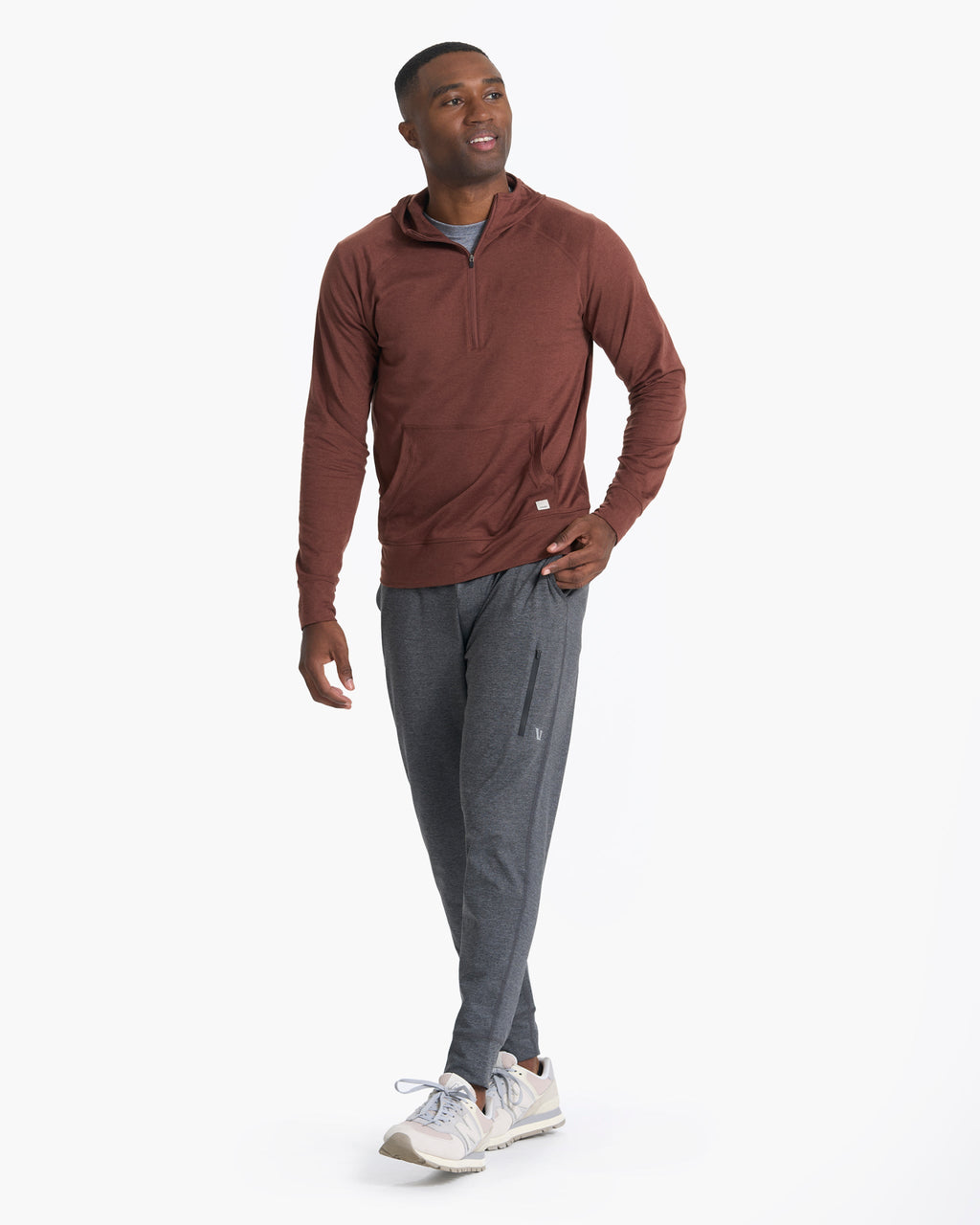Ponto Performance Half Zip Hoodie | Cedar Heather