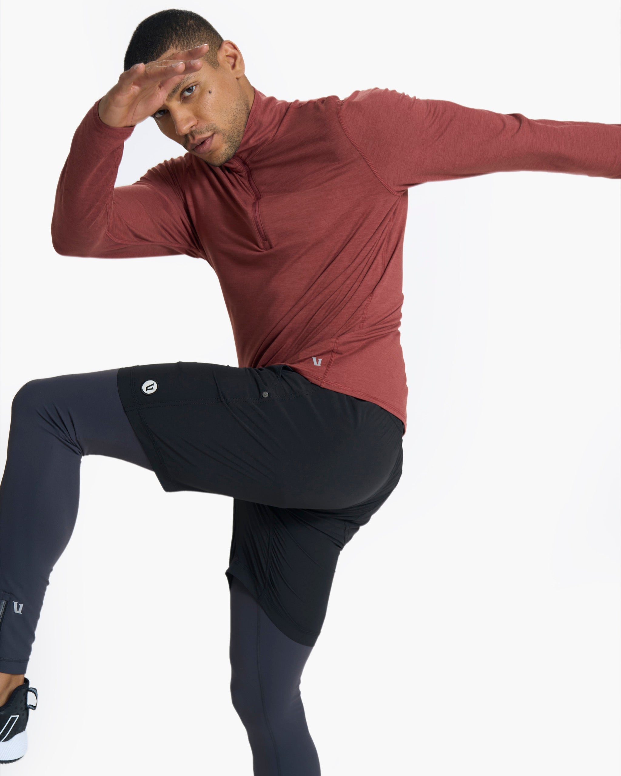 Ease Performance Half Zip | Currant Heather