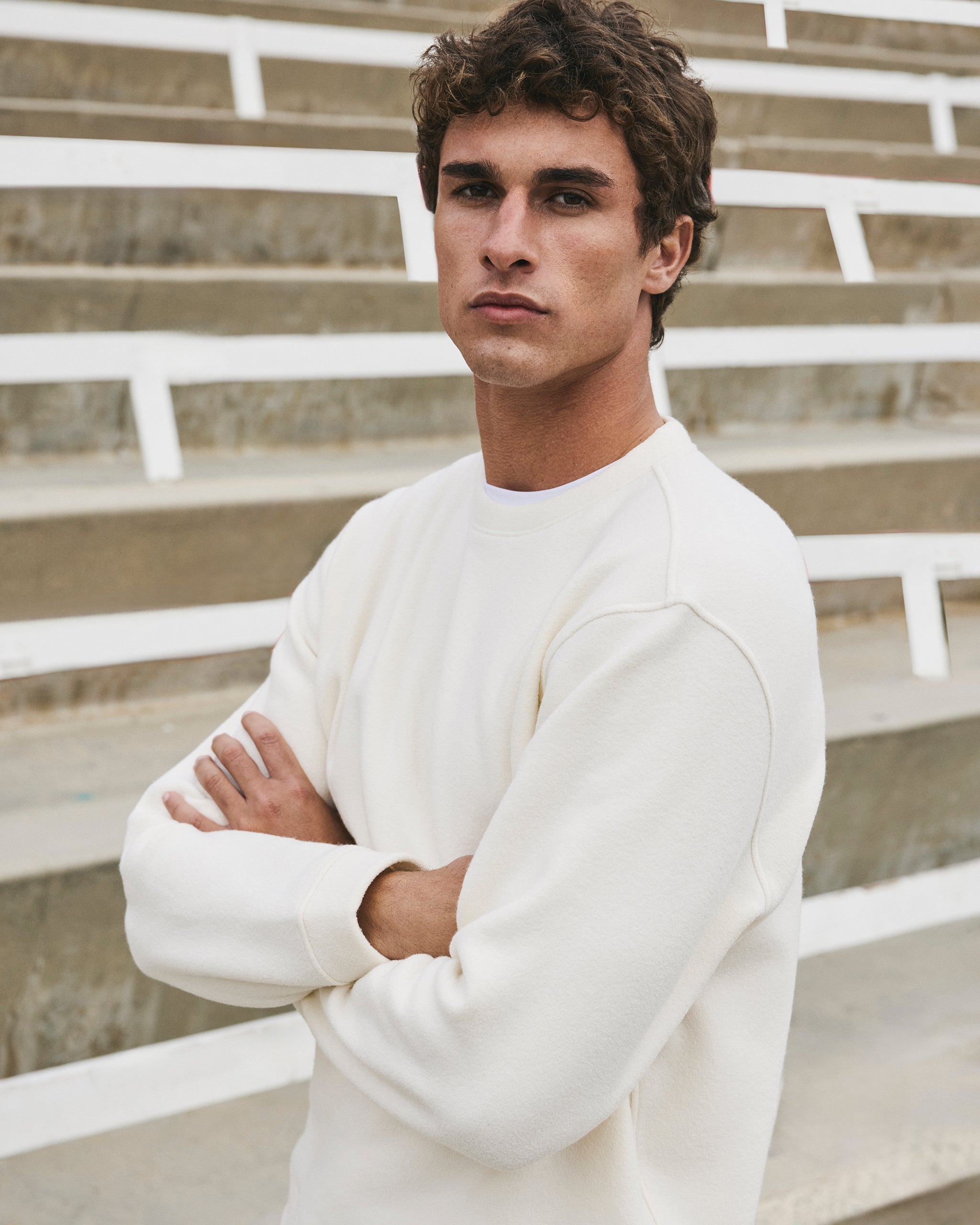 Beach Fleece Crew | Bone Heather