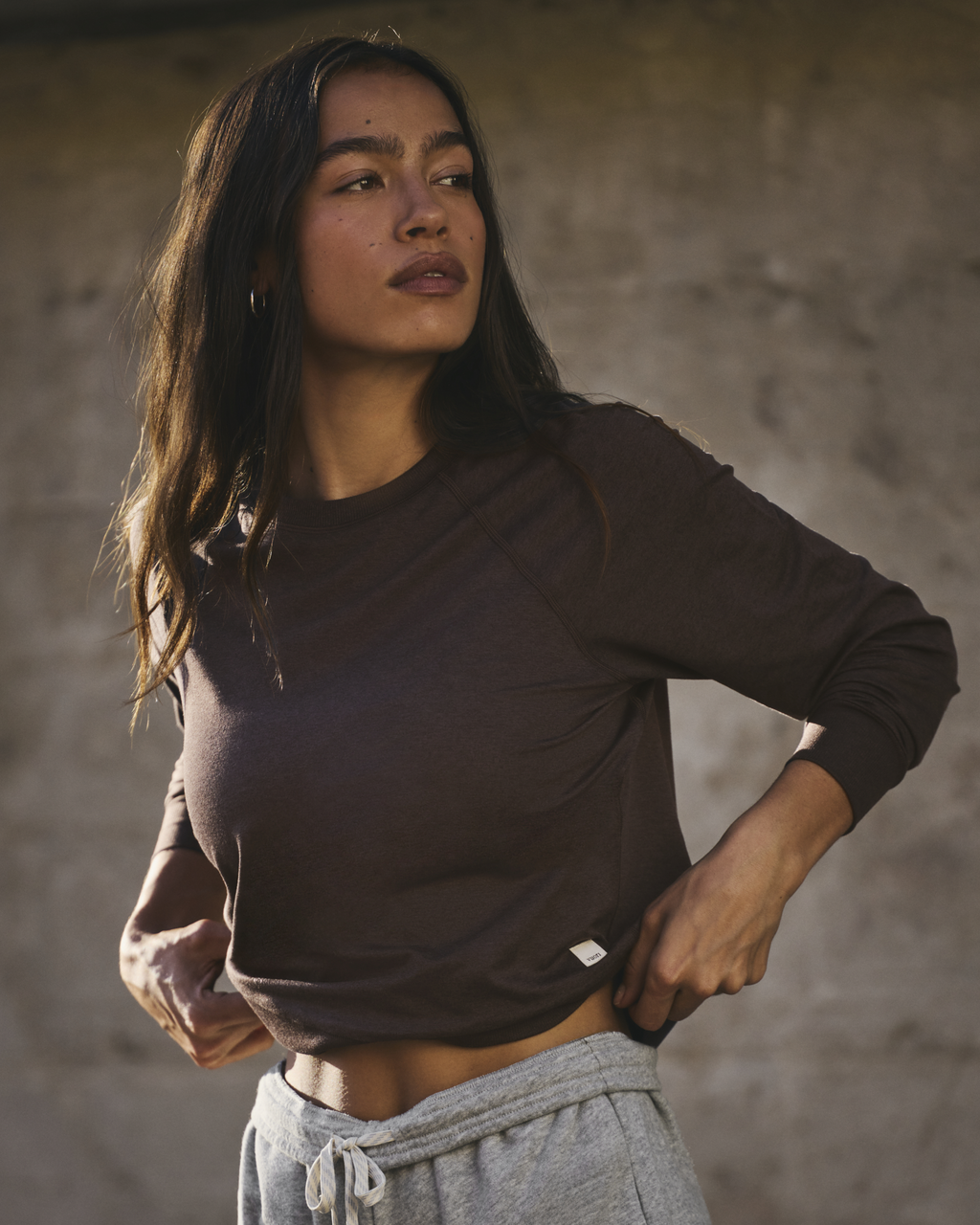 Long Sleeve Halo Crew | Sangria Heather