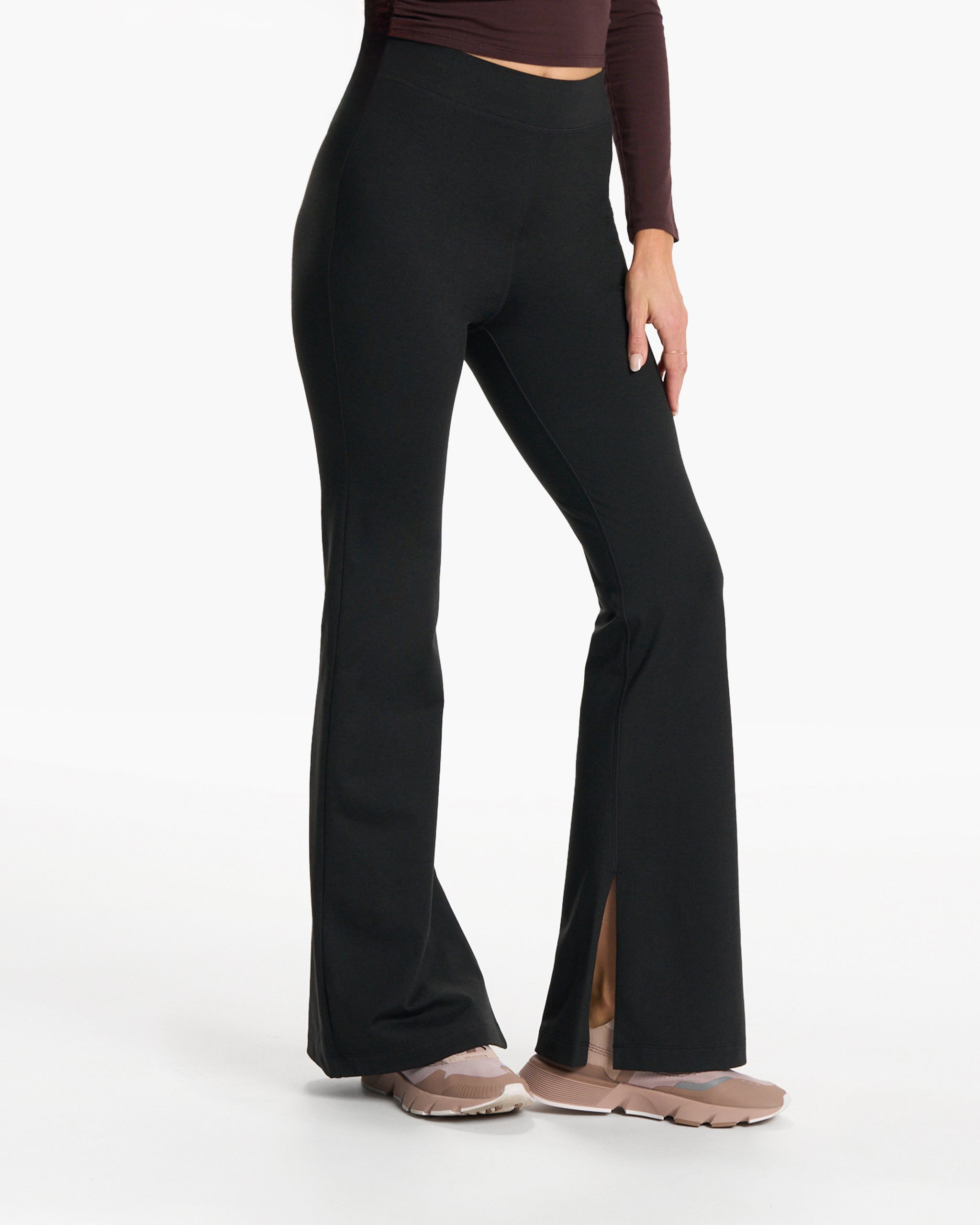 Granite High Waist Flare | Black Heather