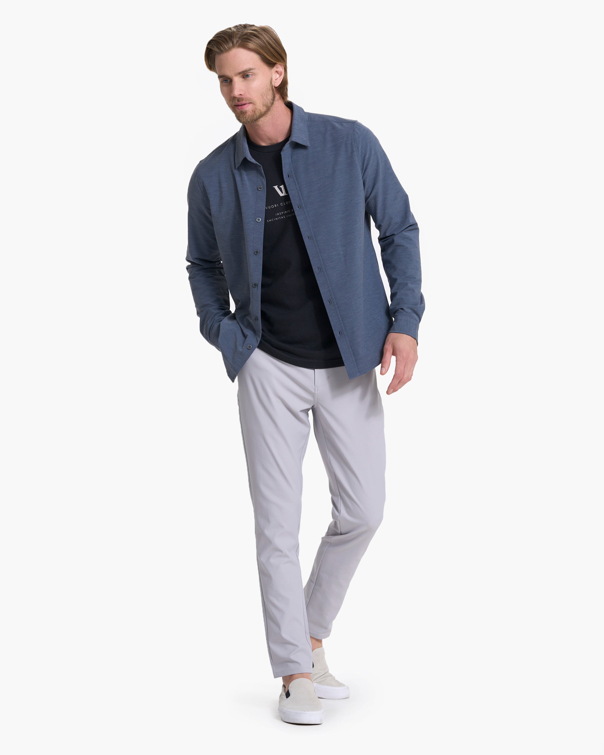 Long Sleeve Bridge Button Down | Azure