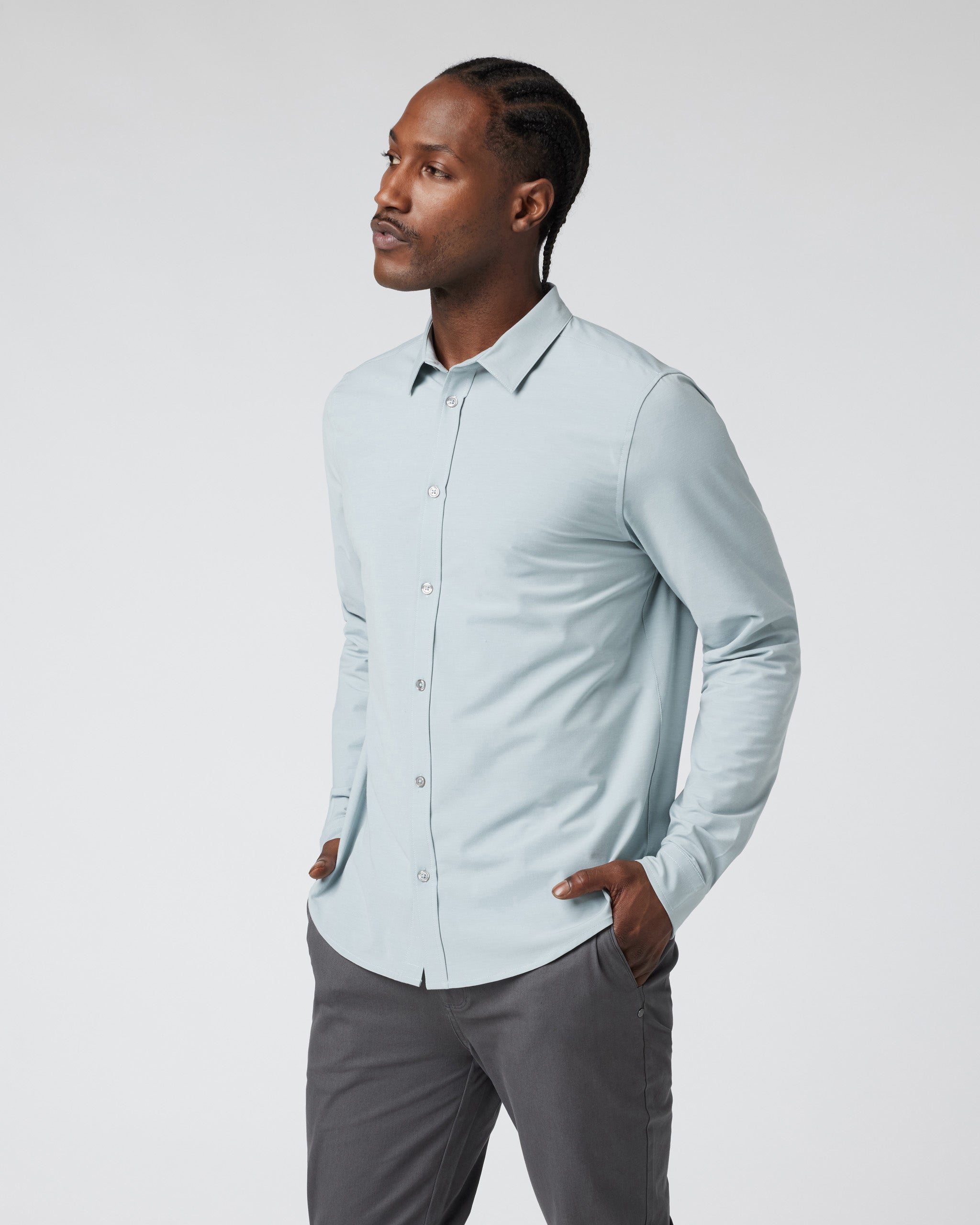 Long Sleeve Bridge Button Down | Chalk Blue