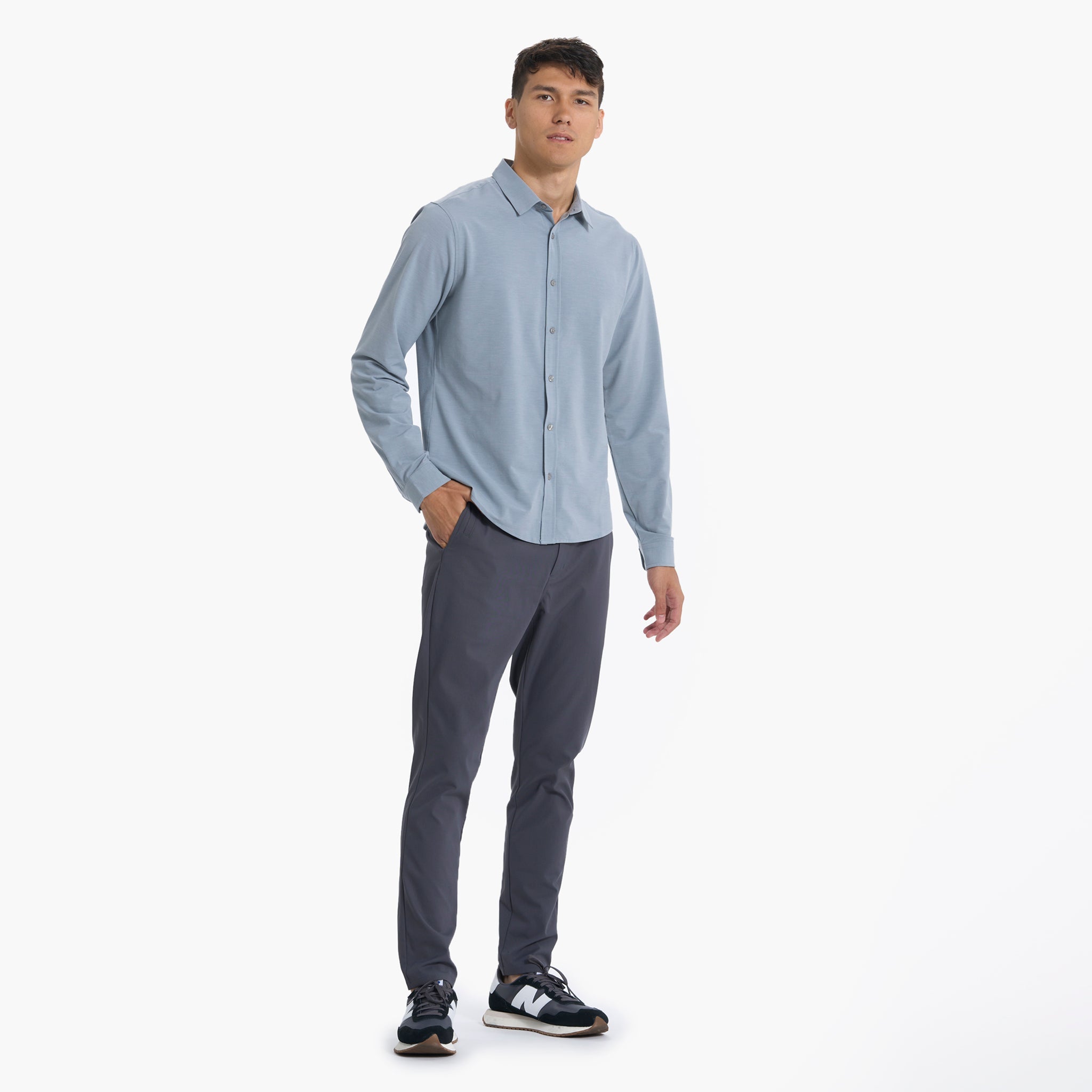 Long Sleeve Bridge Button Down | Light Cloud