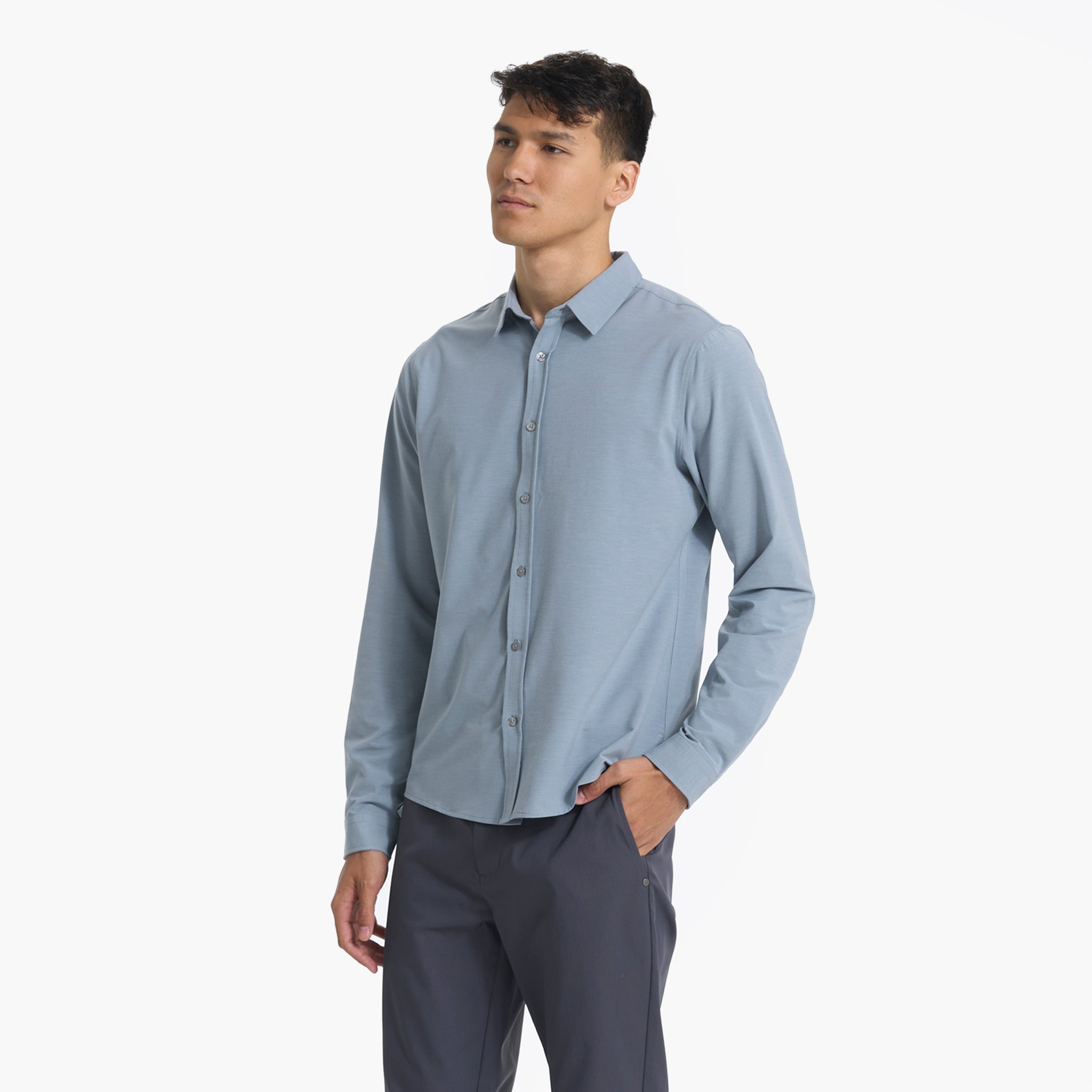 Long Sleeve Bridge Button Down | Light Cloud