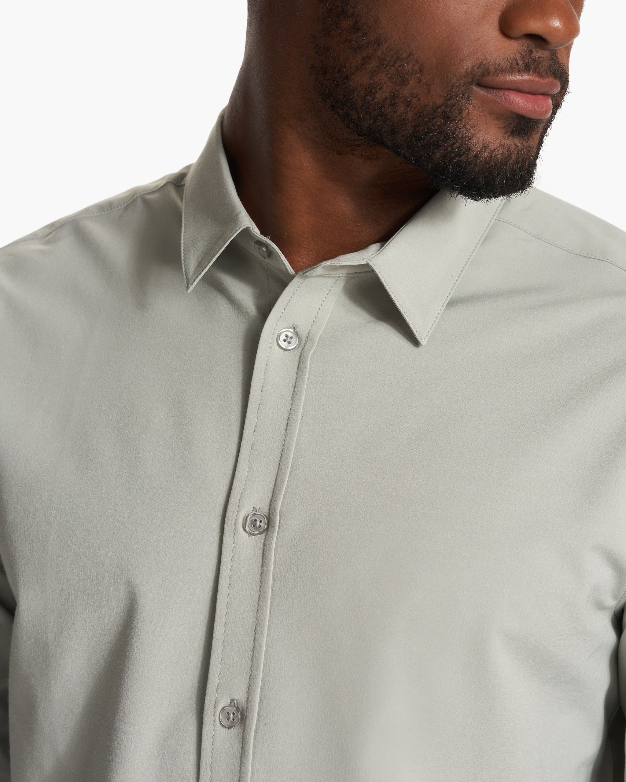 Long Sleeve Bridge Button Down | White Sage