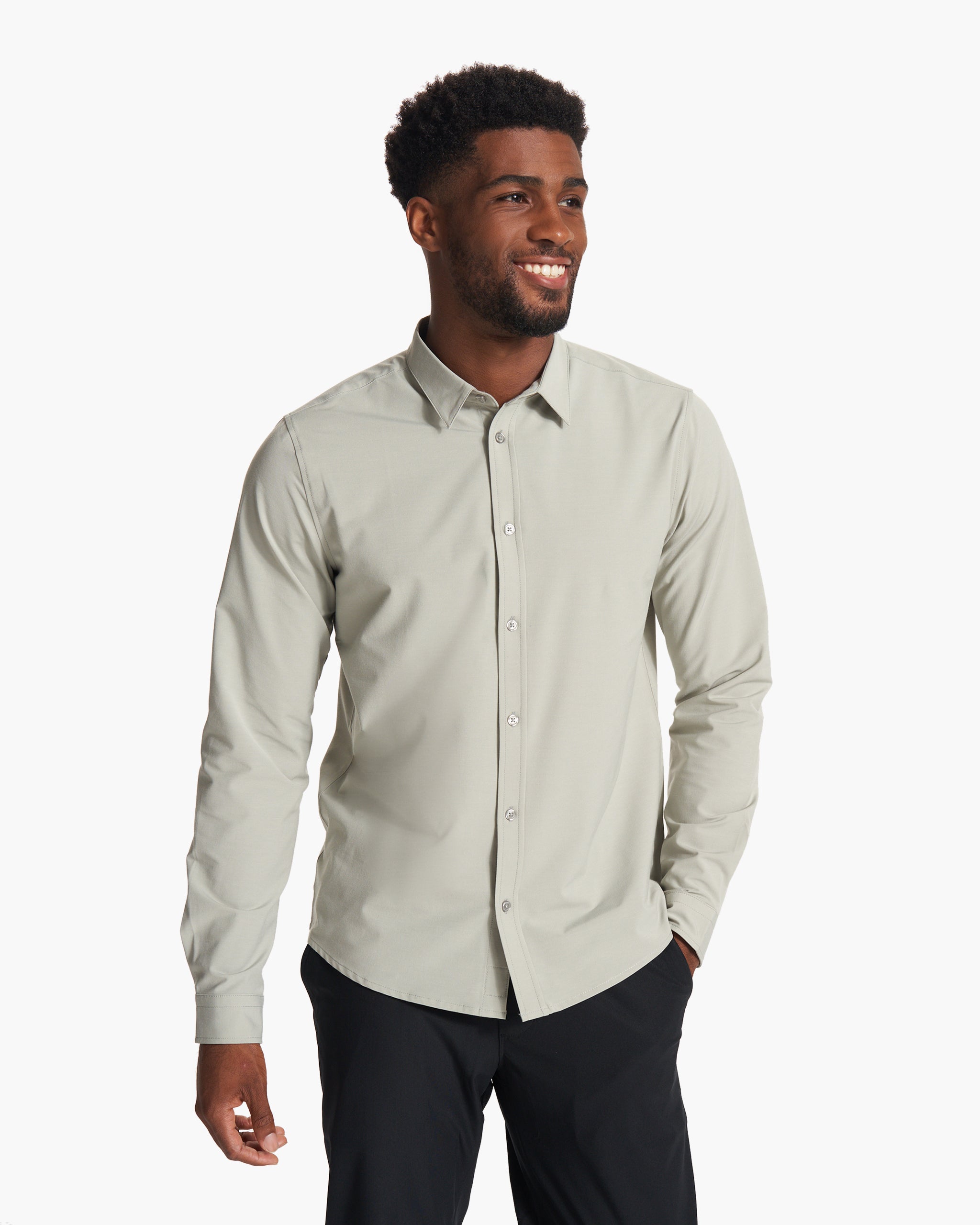 Long Sleeve Bridge Button Down | White Sage