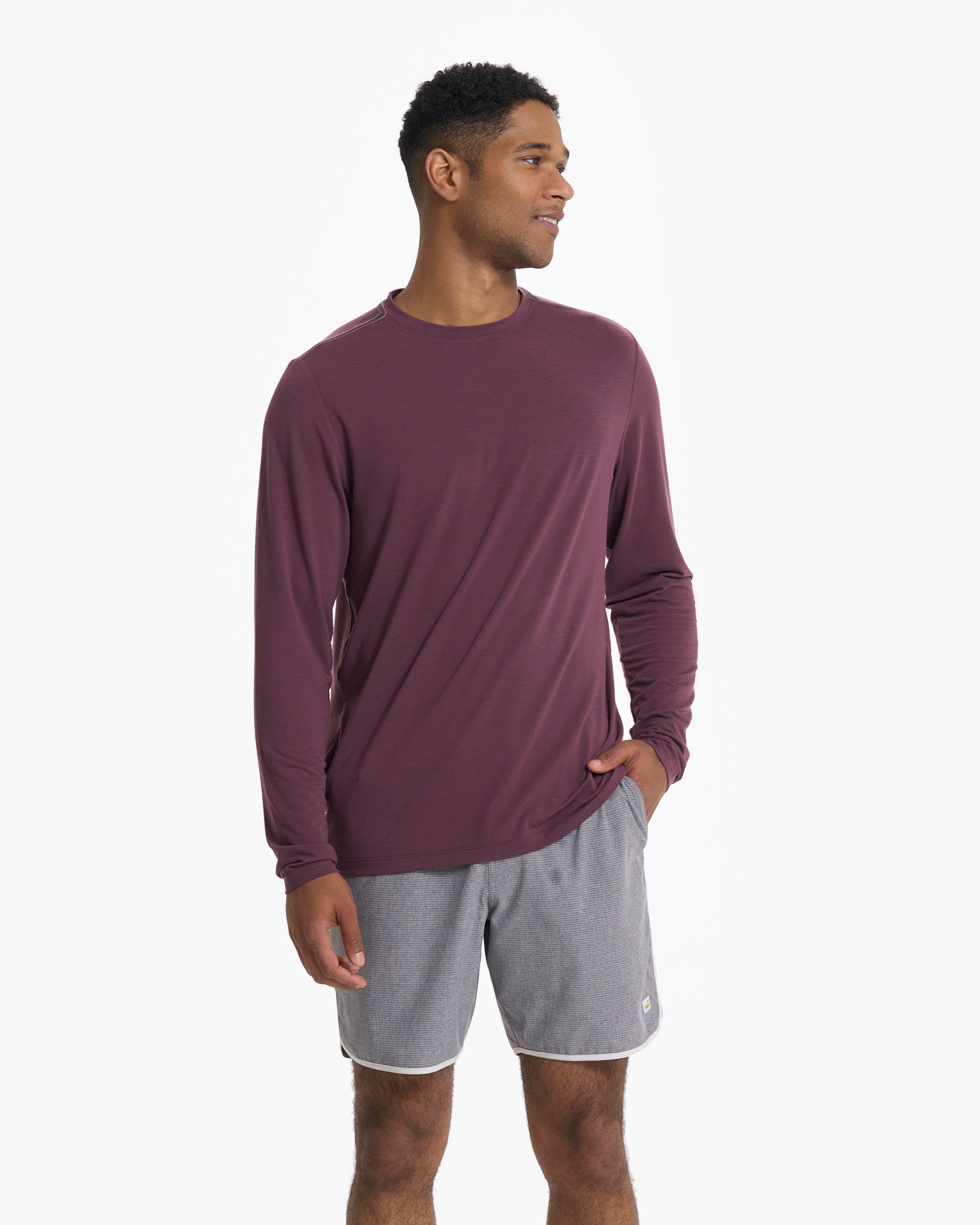 Long Sleeve Current Tech Tee | Chestnut