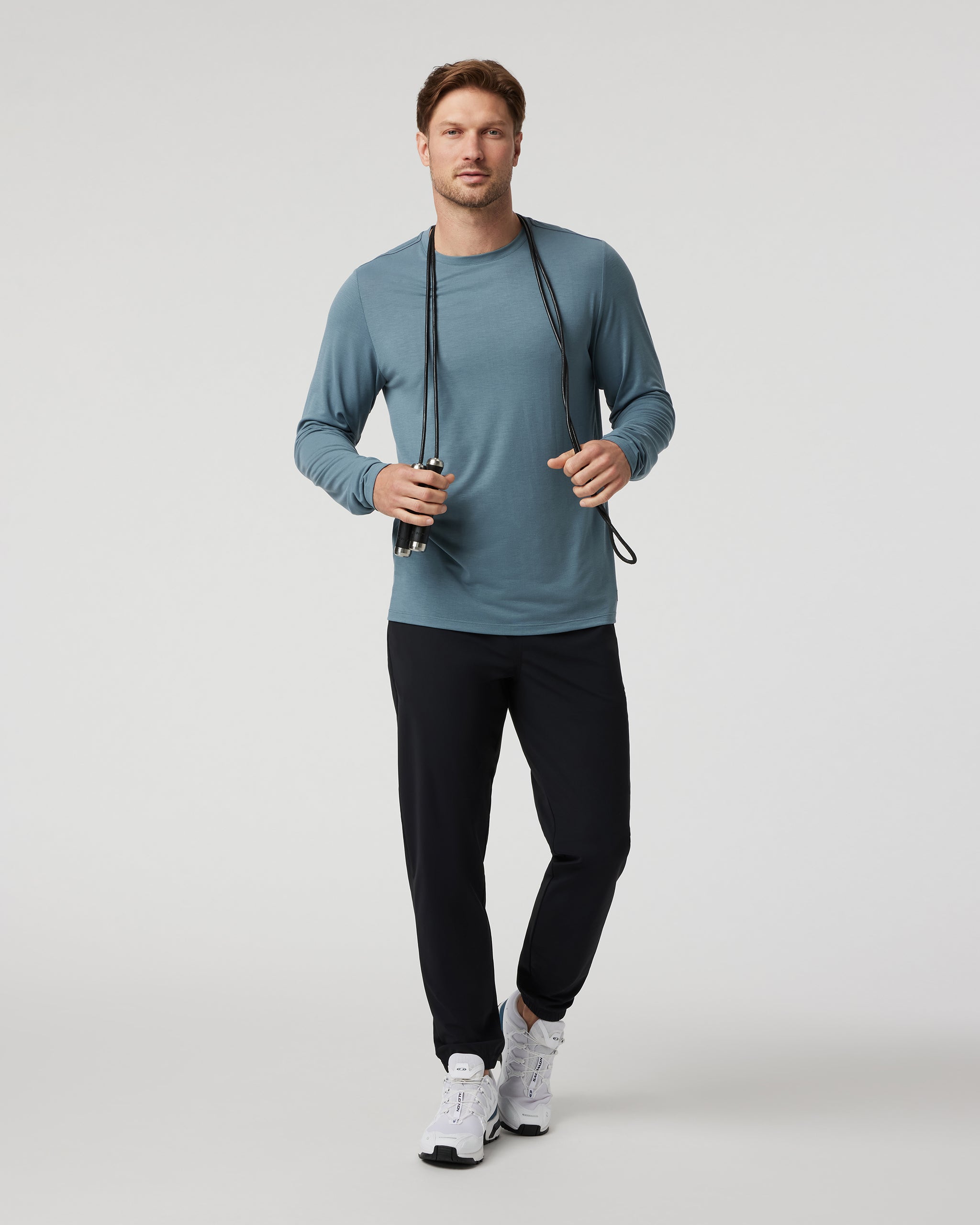 Long Sleeve Current Tech Tee | Smoke Blue
