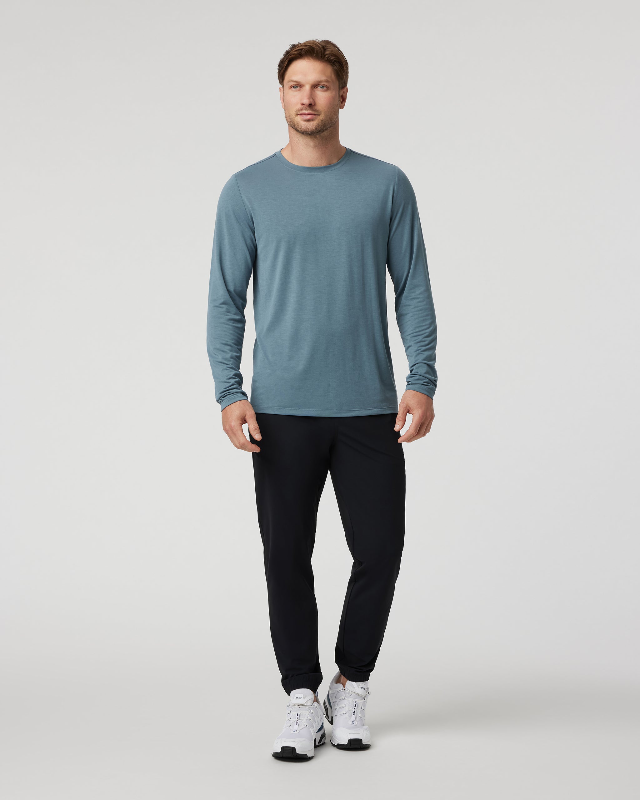 Long Sleeve Current Tech Tee | Smoke Blue