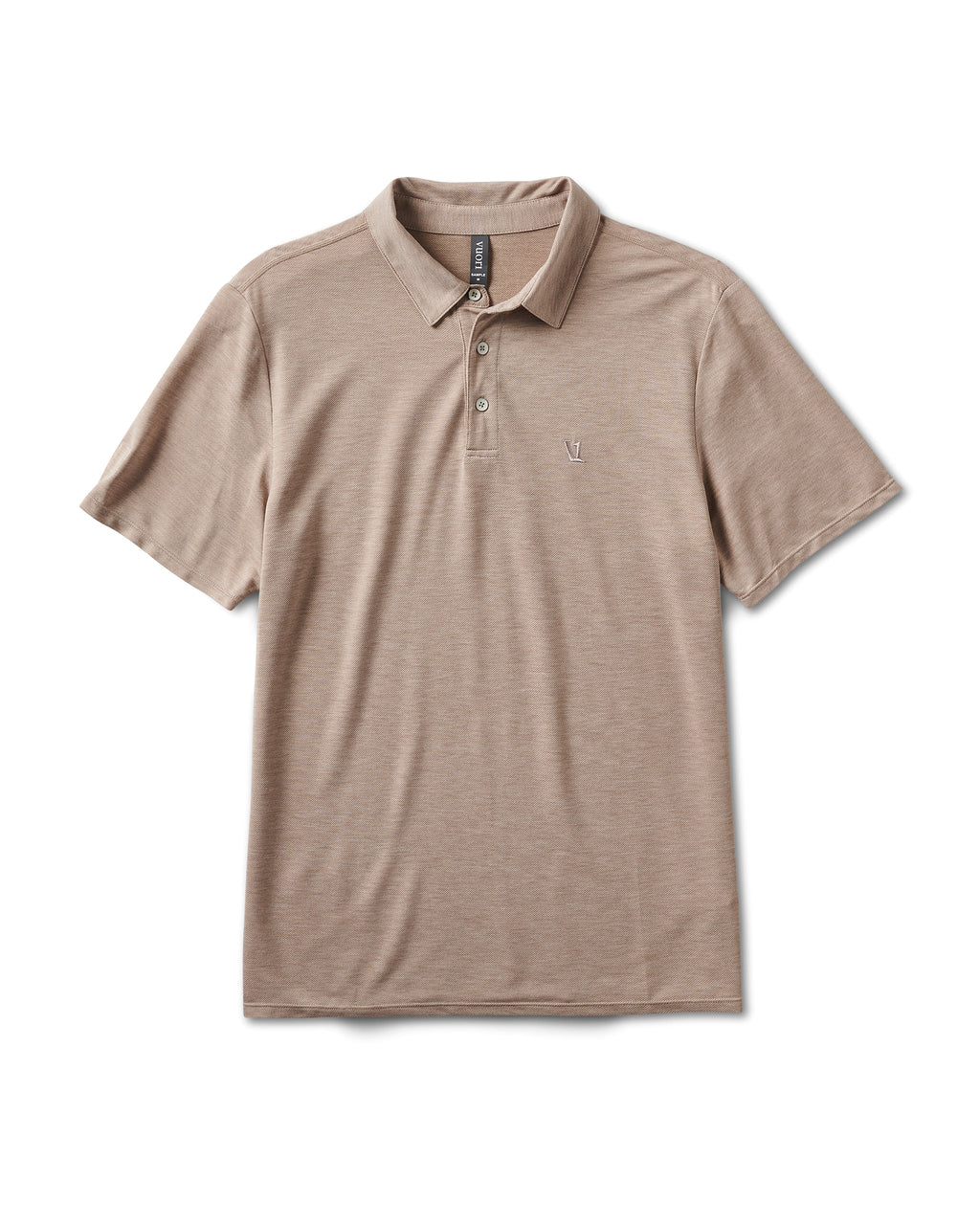 Knit Twill Polo | Camel Heather
