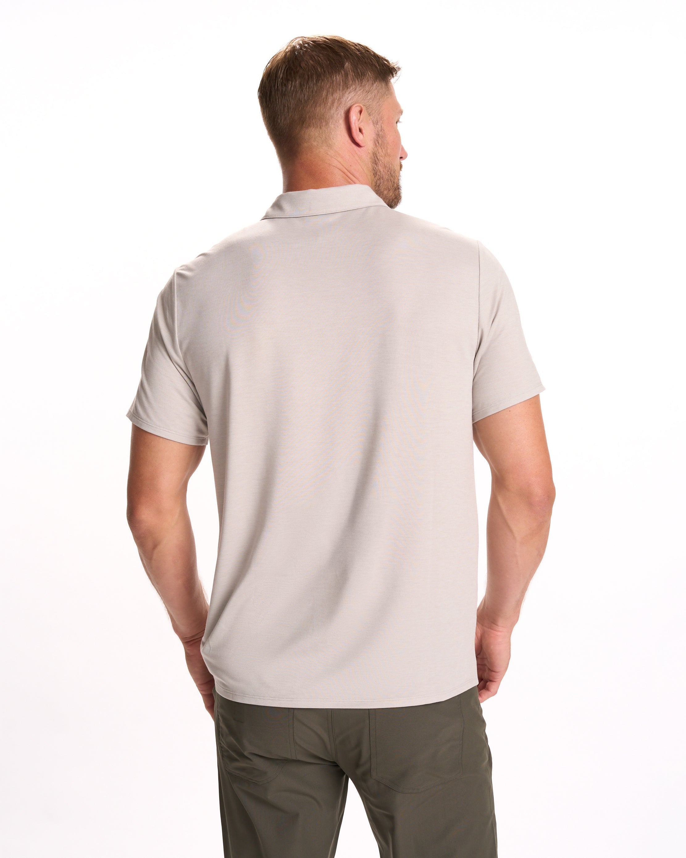 Knit Twill Polo | Beachsand Heather