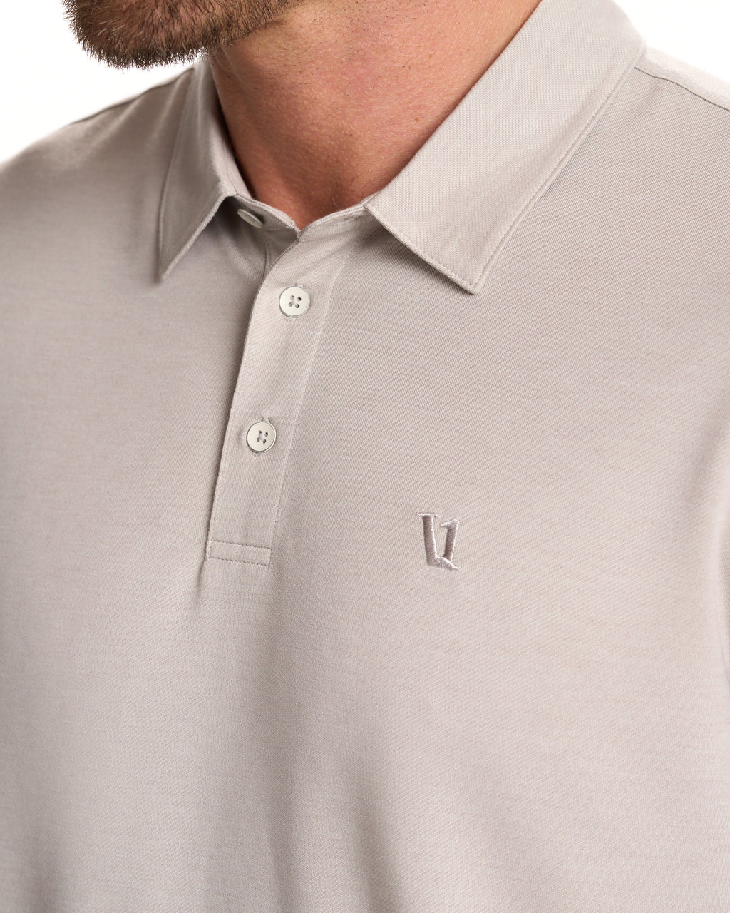 Knit Twill Polo | Beachsand Heather