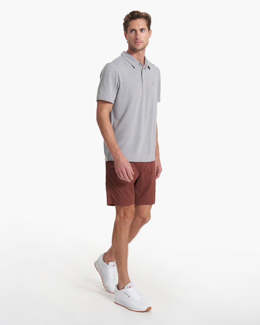 Knit Twill Polo | Steel Heather