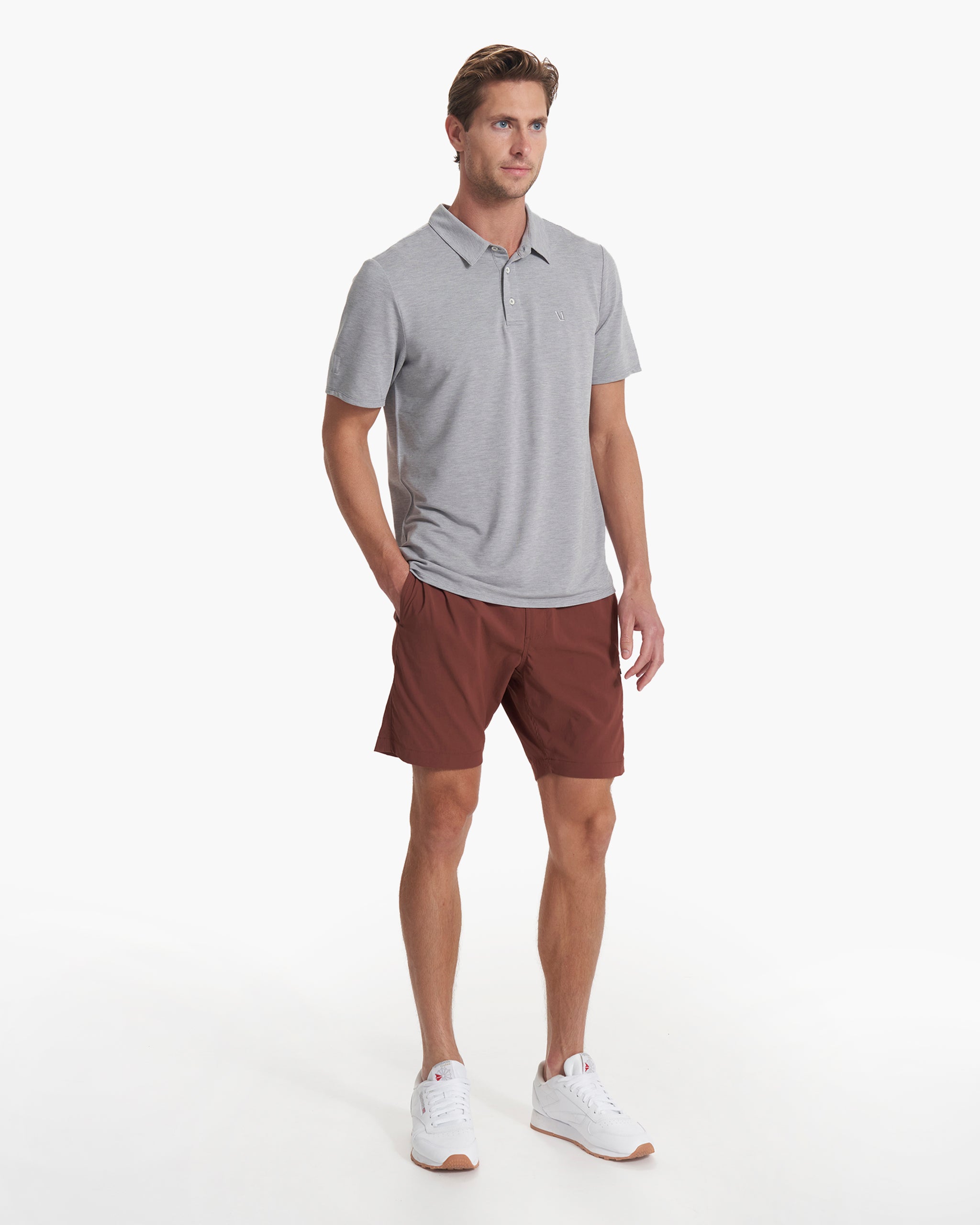 Knit Twill Polo | Steel Heather