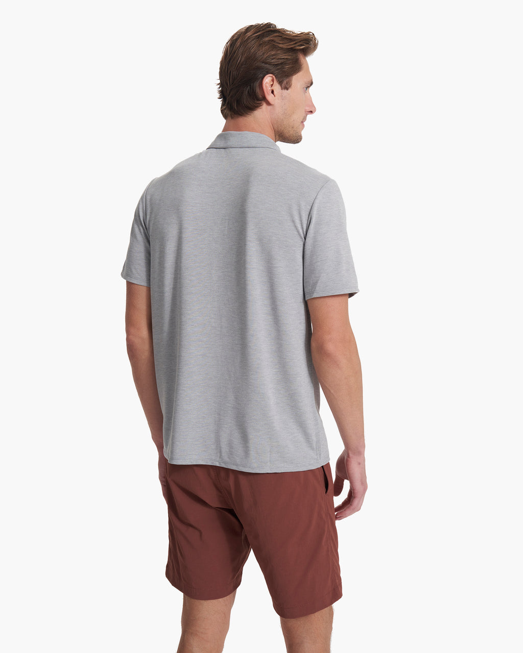 Knit Twill Polo | Steel Heather