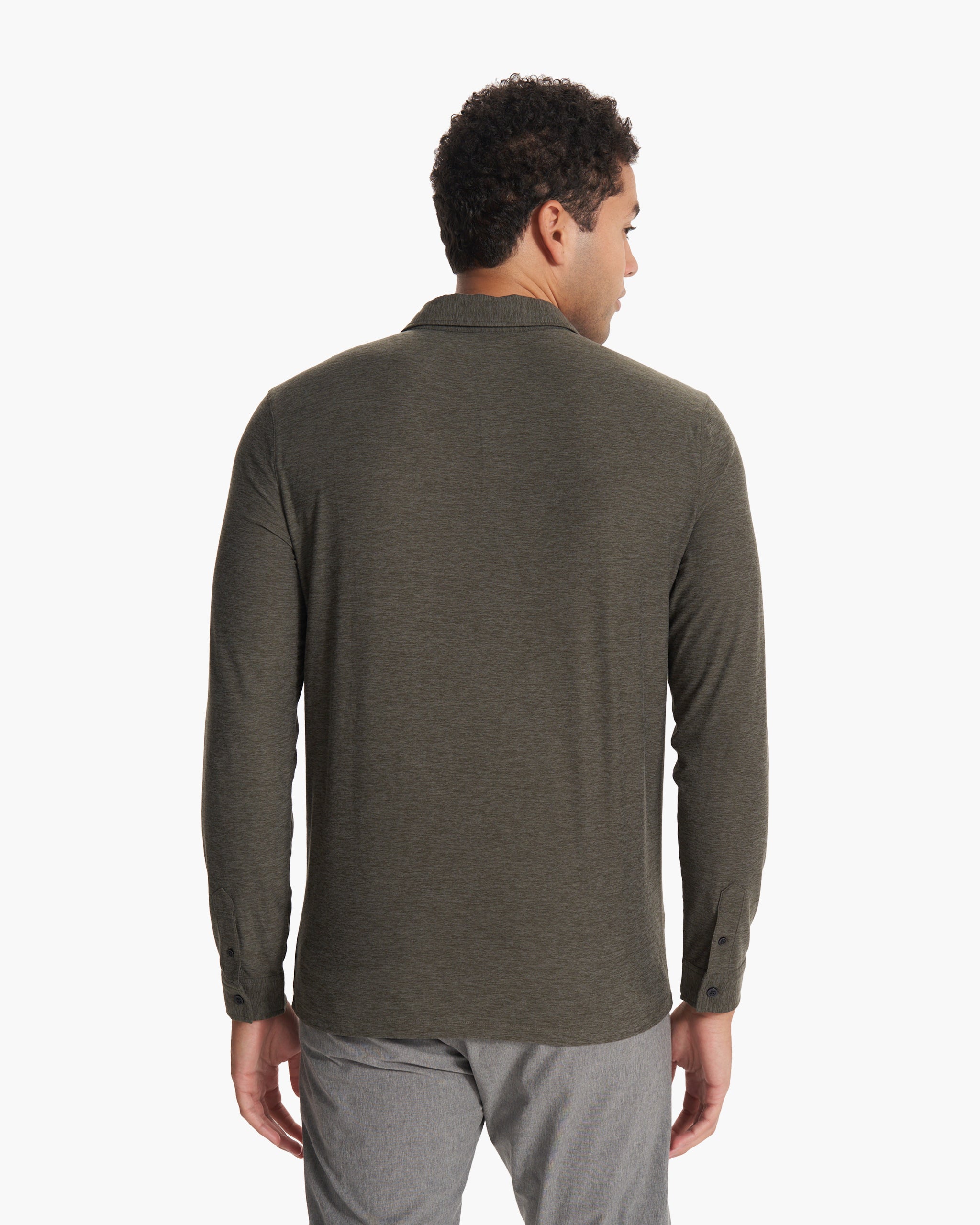 Long Sleeve Strato Tech Polo | Balsam Heather