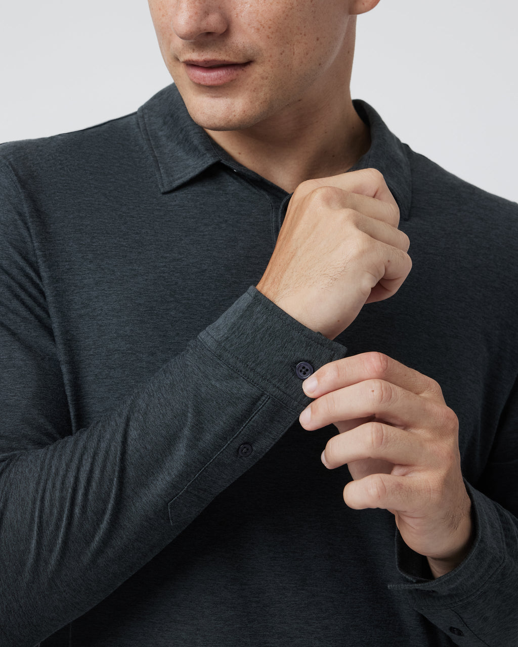 Long Sleeve Strato Tech Polo | Charcoal Heather