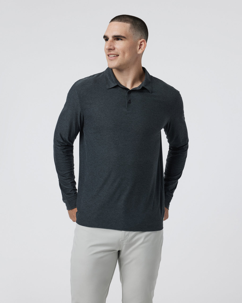 Long Sleeve Strato Tech Polo | Charcoal Heather