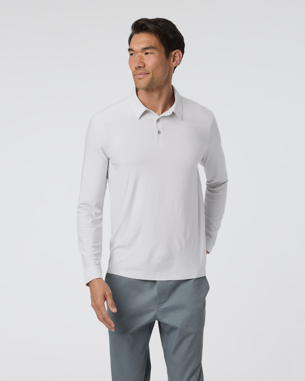 Long Sleeve Strato Tech Polo | Frost Grey Heather