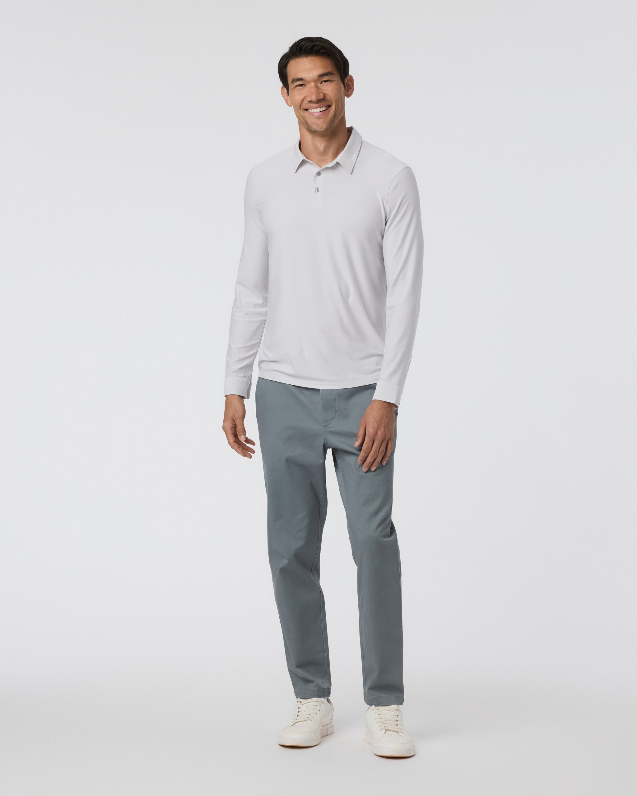 Long Sleeve Strato Tech Polo | Frost Grey Heather