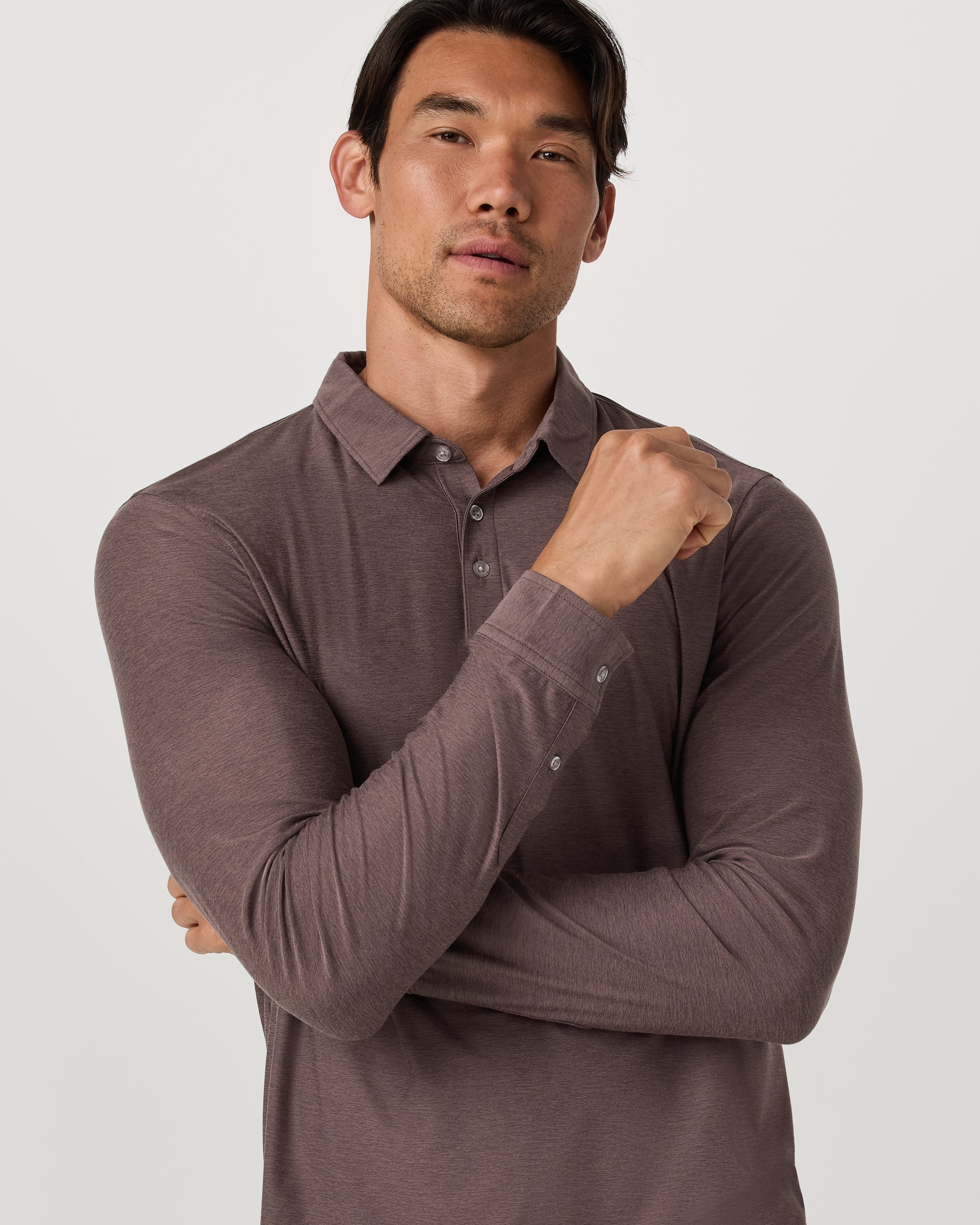 Long Sleeve Strato Tech Polo | Huckleberry Heather