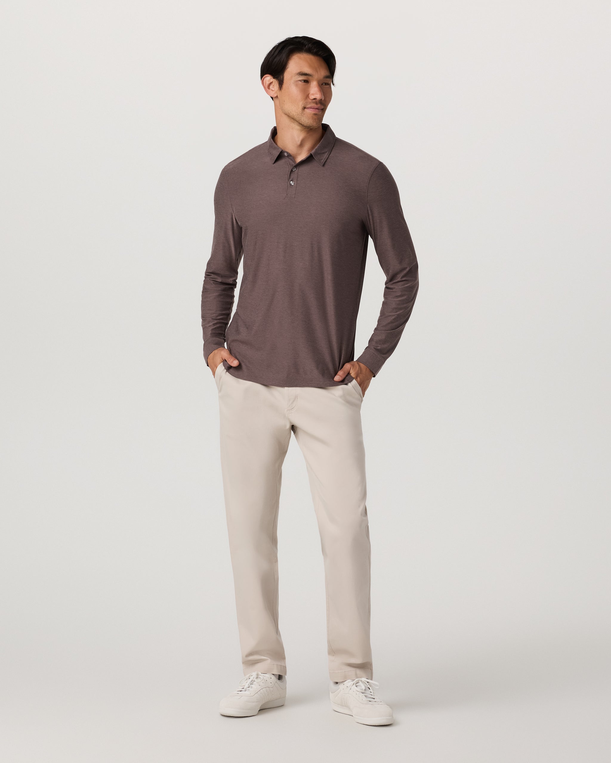 Long Sleeve Strato Tech Polo | Huckleberry Heather