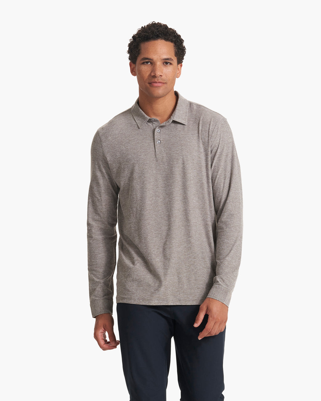 Long Sleeve Strato Tech Polo | Heather Grey