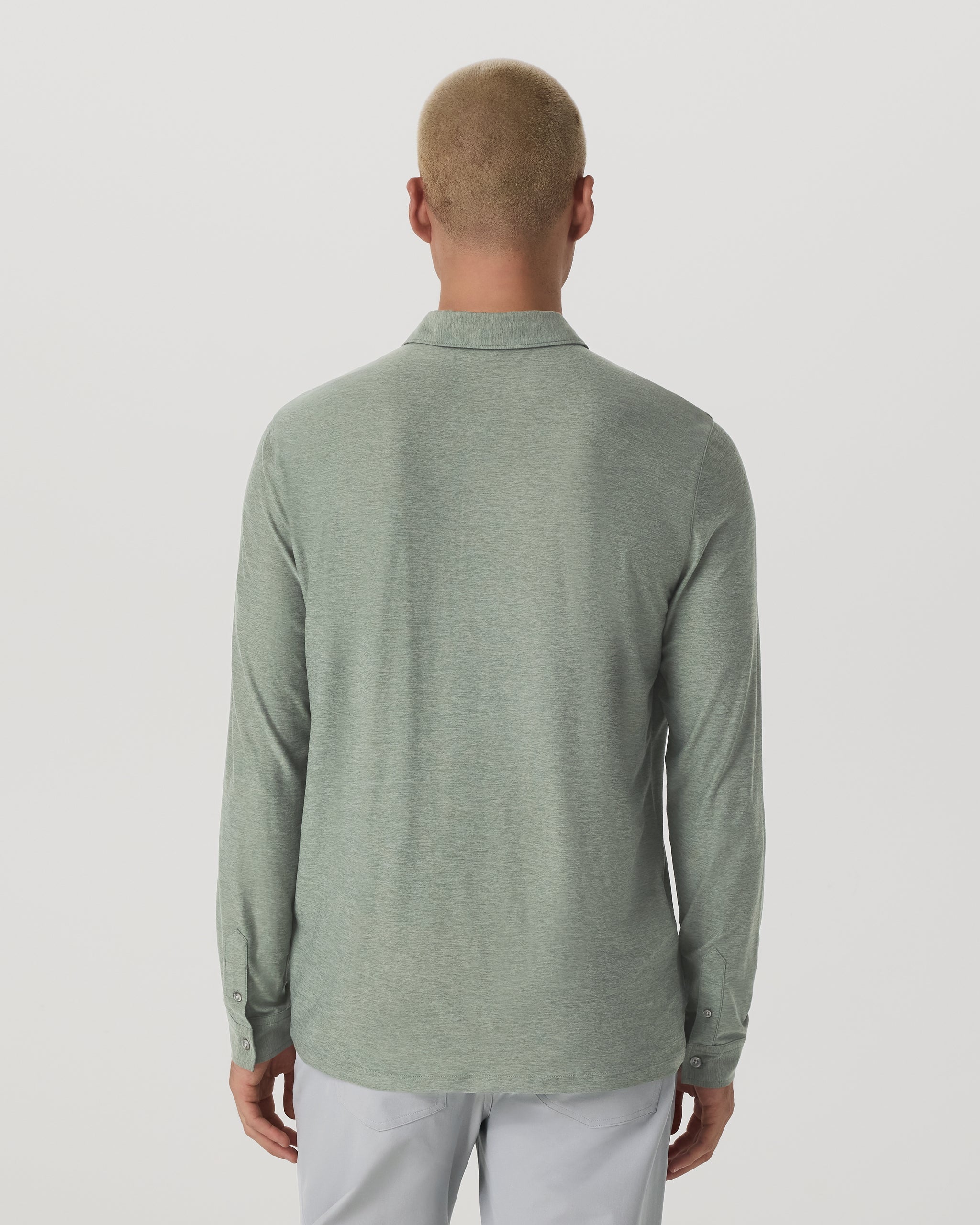 Long Sleeve Strato Tech Polo | Thyme Heather